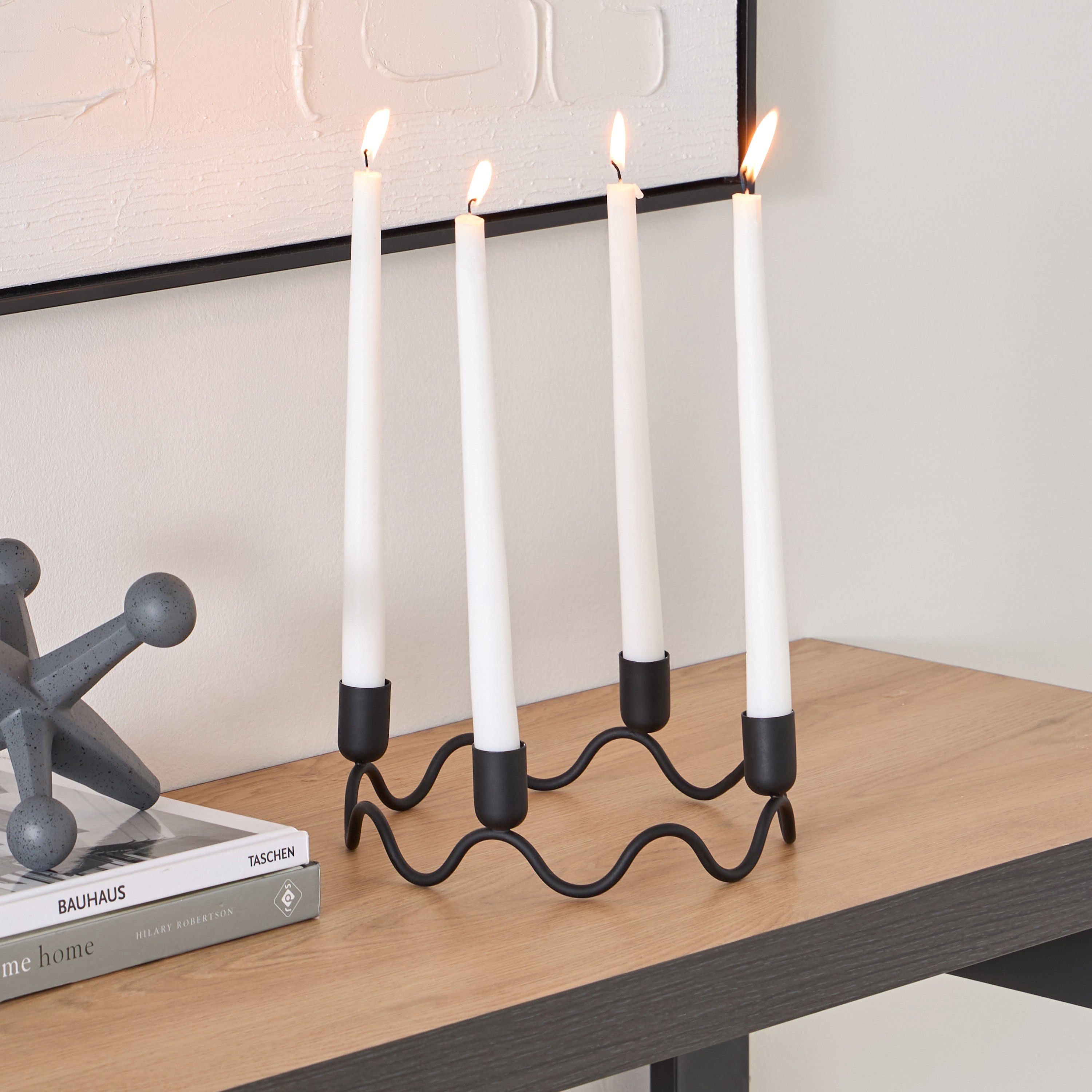 Calot Metal Multi Taper Candleholder - 20x20x7 cm-hbxlivingroom-decorandaccessories-candleholders-image-1