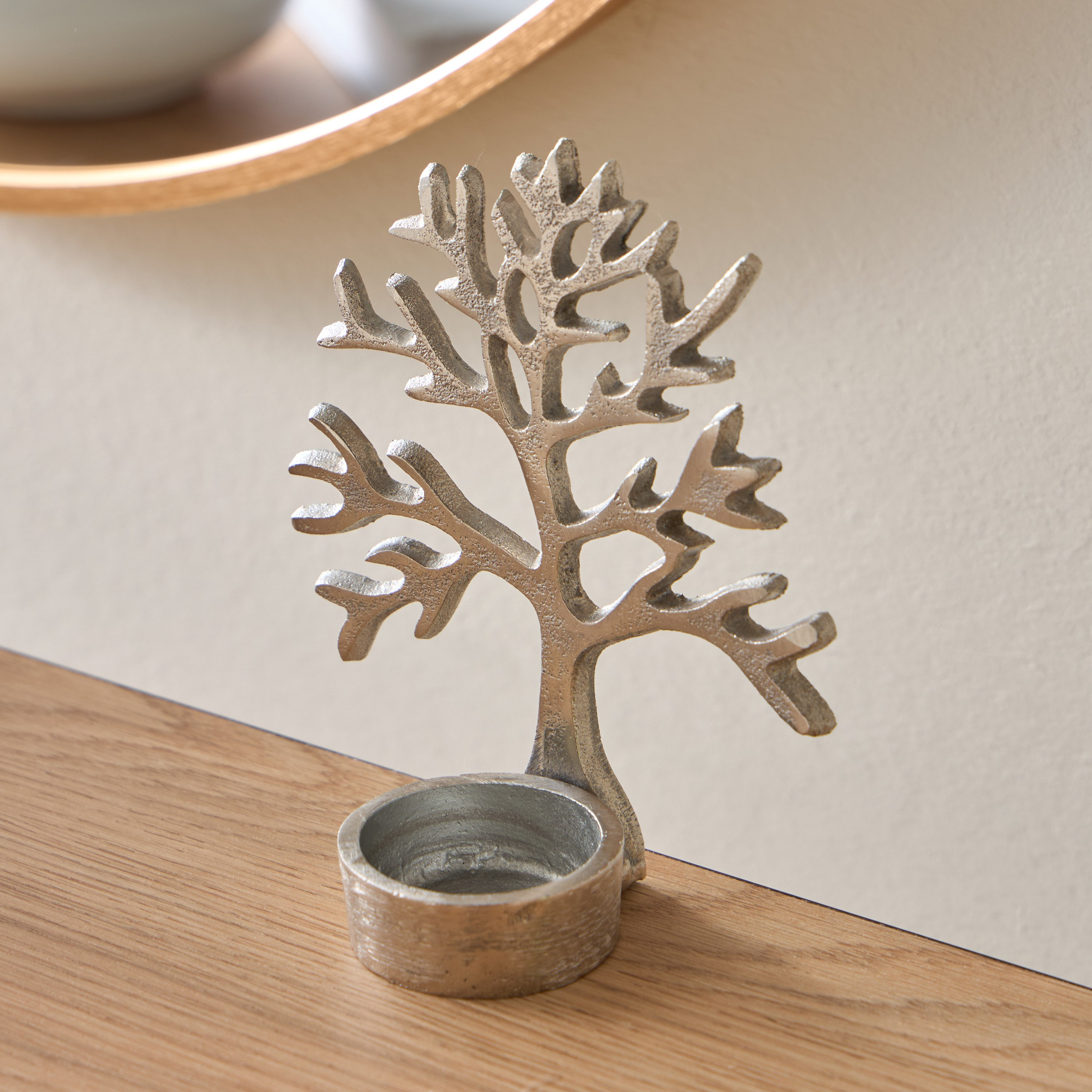 Calot Aluminium Tree of Life Tealight Candleholder - 11x6x13 cm-hbxlivingroom-decorandaccessories-candleholders-image-2