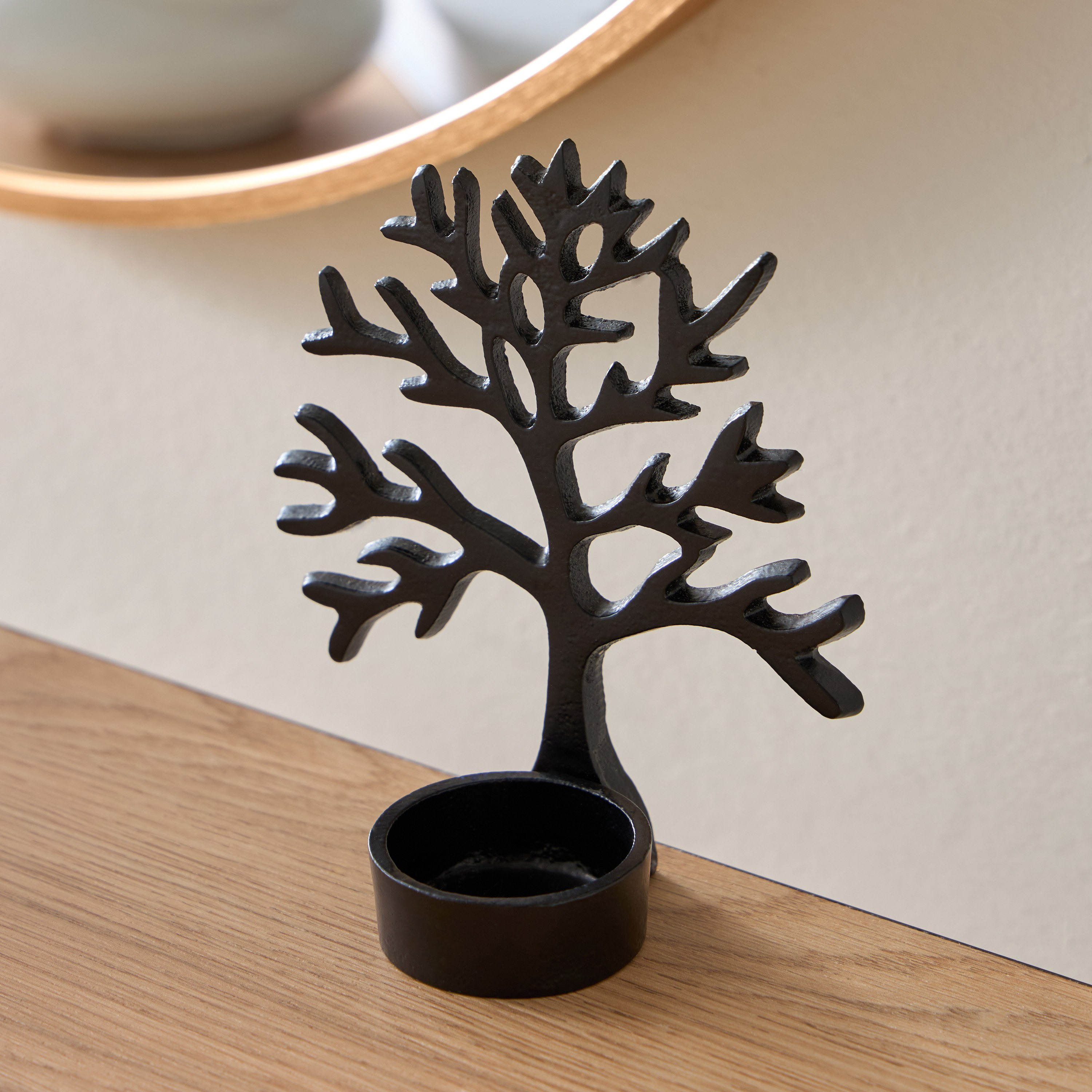 Calot Aluminium Tree of Life Tealight Candleholder - 11x6x13 cm-hbxlivingroom-decorandaccessories-candleholders-image-2