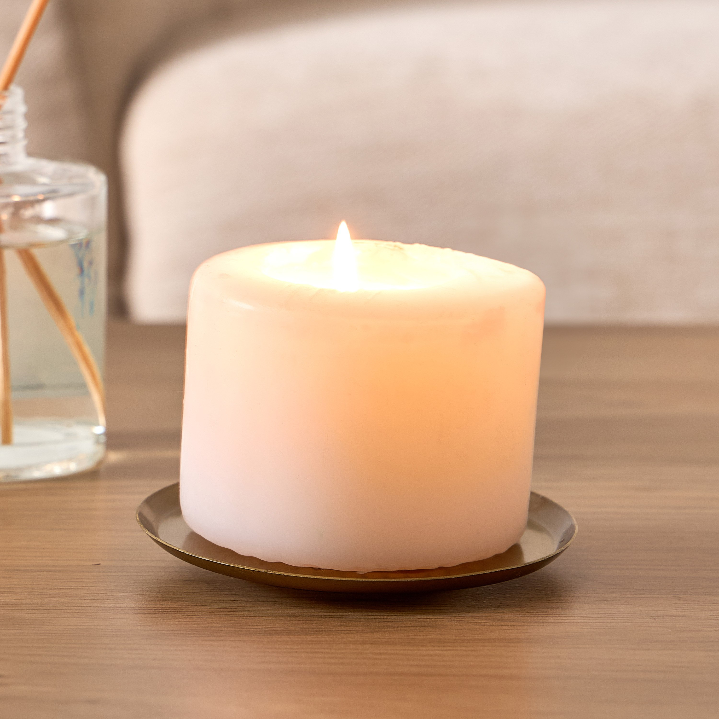 Calot Antique Brass Metal Tealight Stand - 10x10x1 cm-hbxlivingroom-decorandaccessories-candleholders-image-1