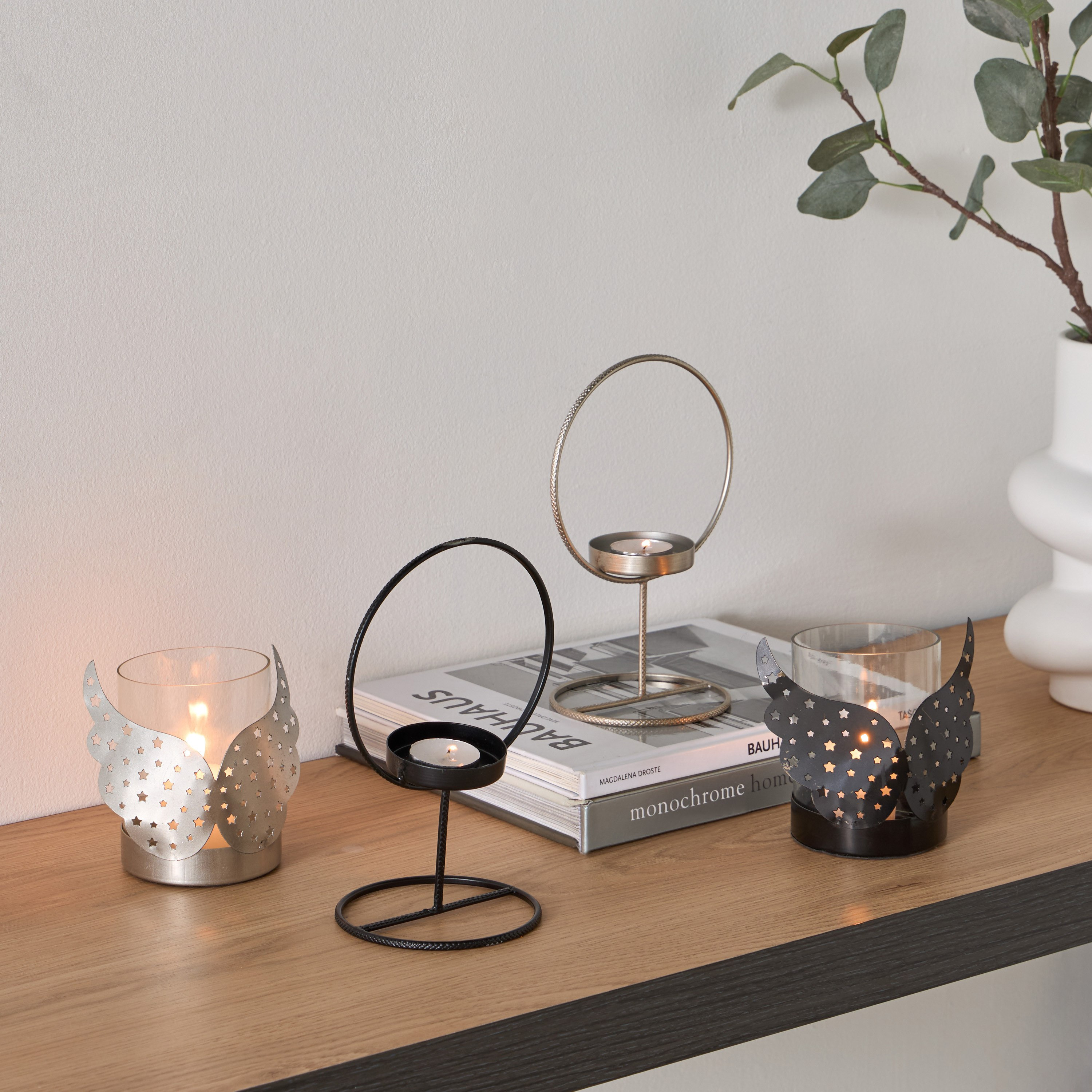 حامل شموع صغيرة معدني من كالوت - 13x10x19.5 سم-hbxlivingroom-decorandaccessories-candleholders-image-4