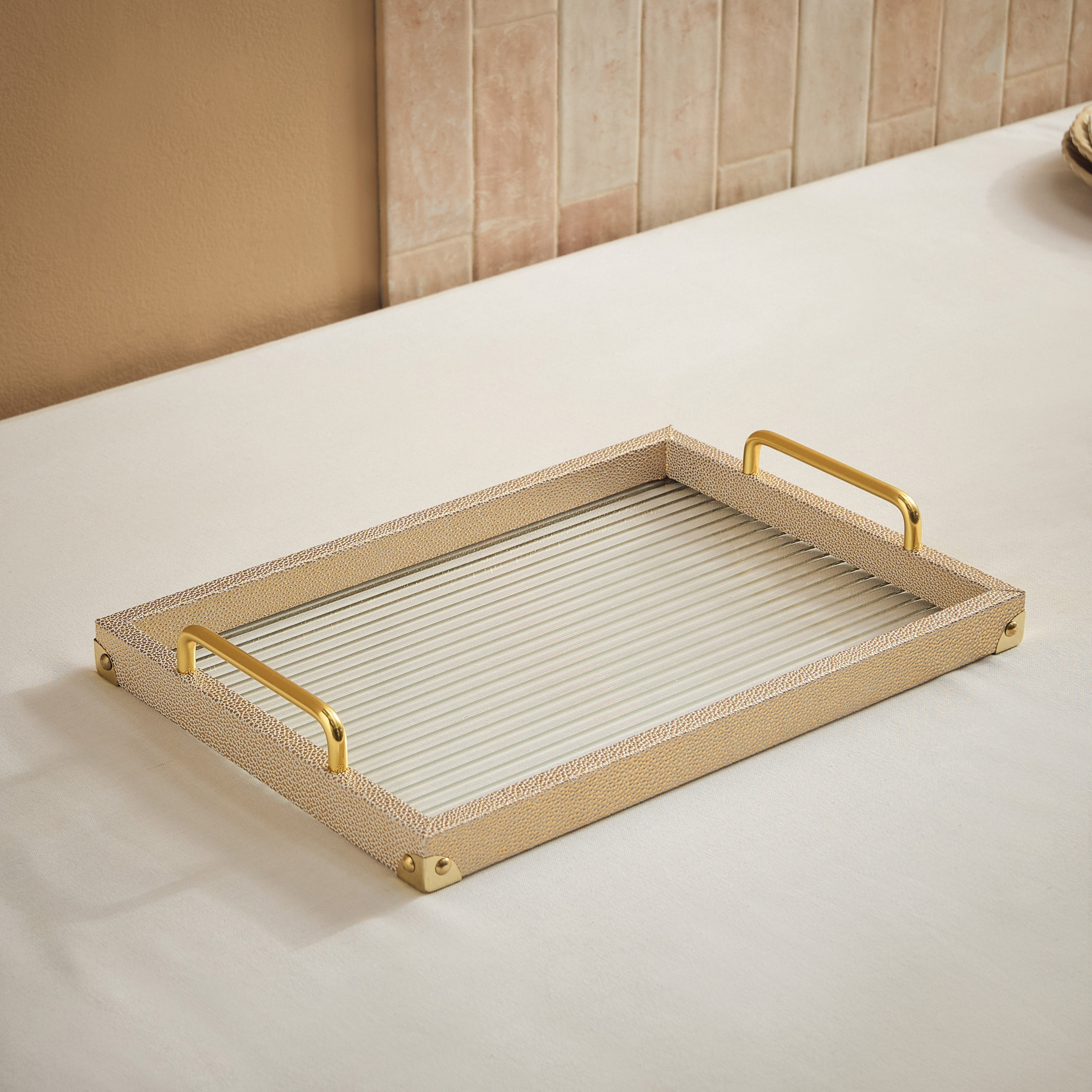 Dorothy Wooden Tray with Glass Base - 40x28x6.5 cm-hbxdecorandfurnishings-tabletop-serveware-image-2