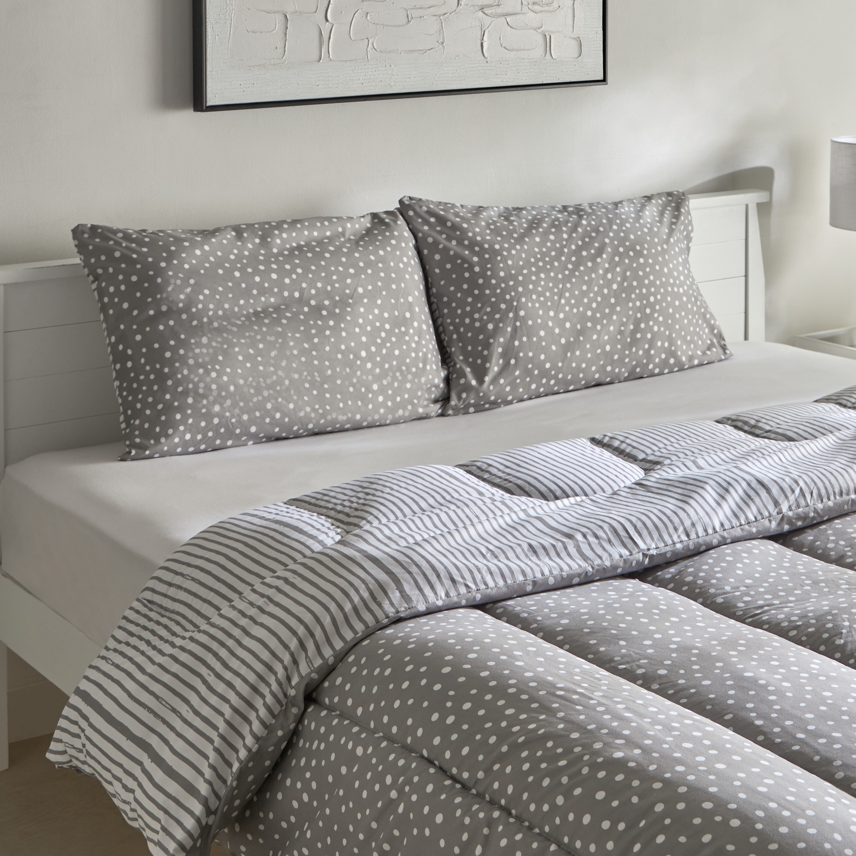 Ontario Clove 3-Piece Printed Microfiber King Comforter Set - 220x240 cm-hbxhomeware-hbxbedroom-image-1