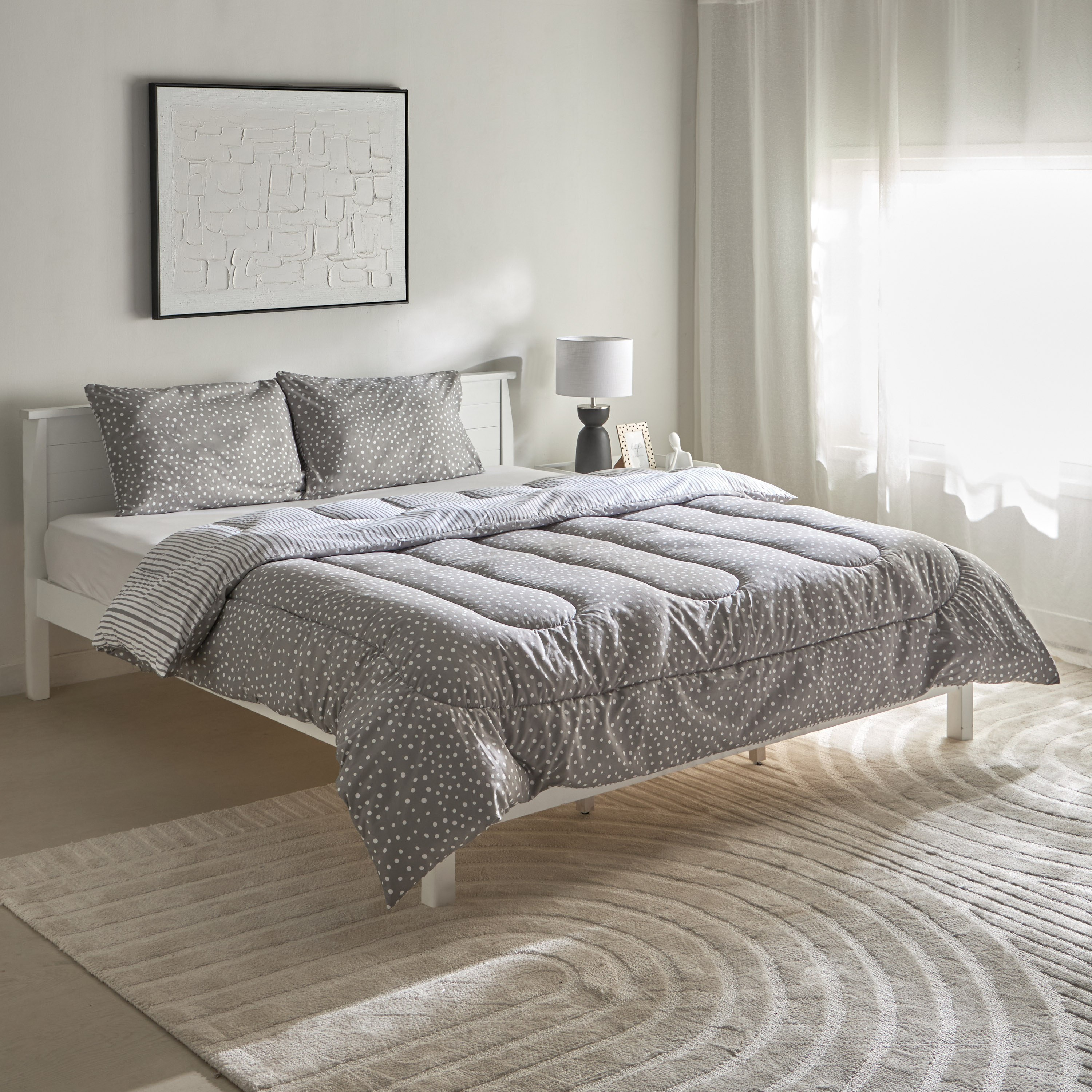 Ontario Clove 3-Piece Printed Microfiber King Comforter Set - 220x240 cm-hbxhomeware-hbxbedroom-image-2