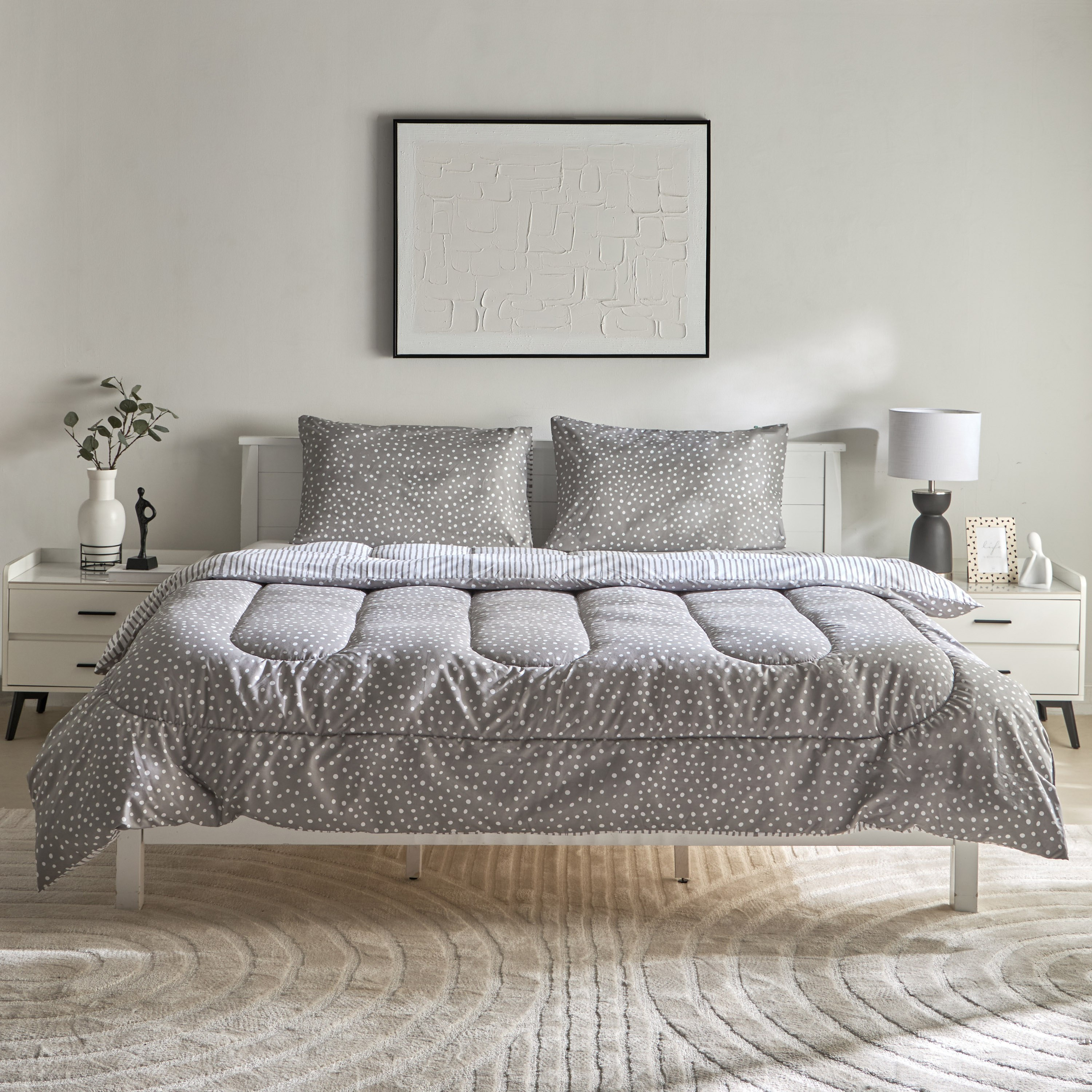 Ontario Clove 3-Piece Printed Microfiber King Comforter Set - 220x240 cm-hbxhomeware-hbxbedroom-image-3