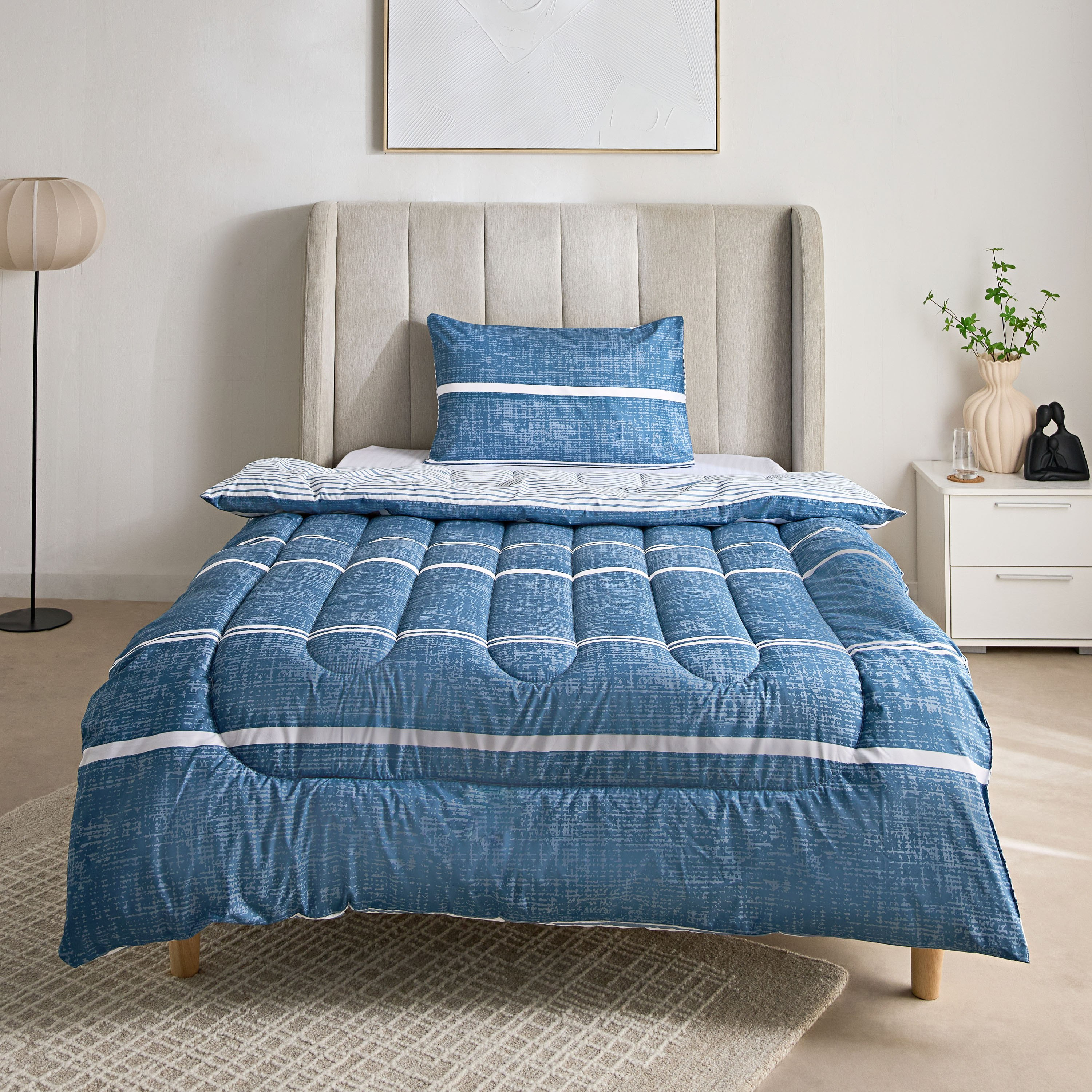 طقم لحاف توين ألياف دقيقة بطبعات إلفين قطعتين من أونتاريو- 160x220 سم-hbxhomeware-hbxbedroom-image-3