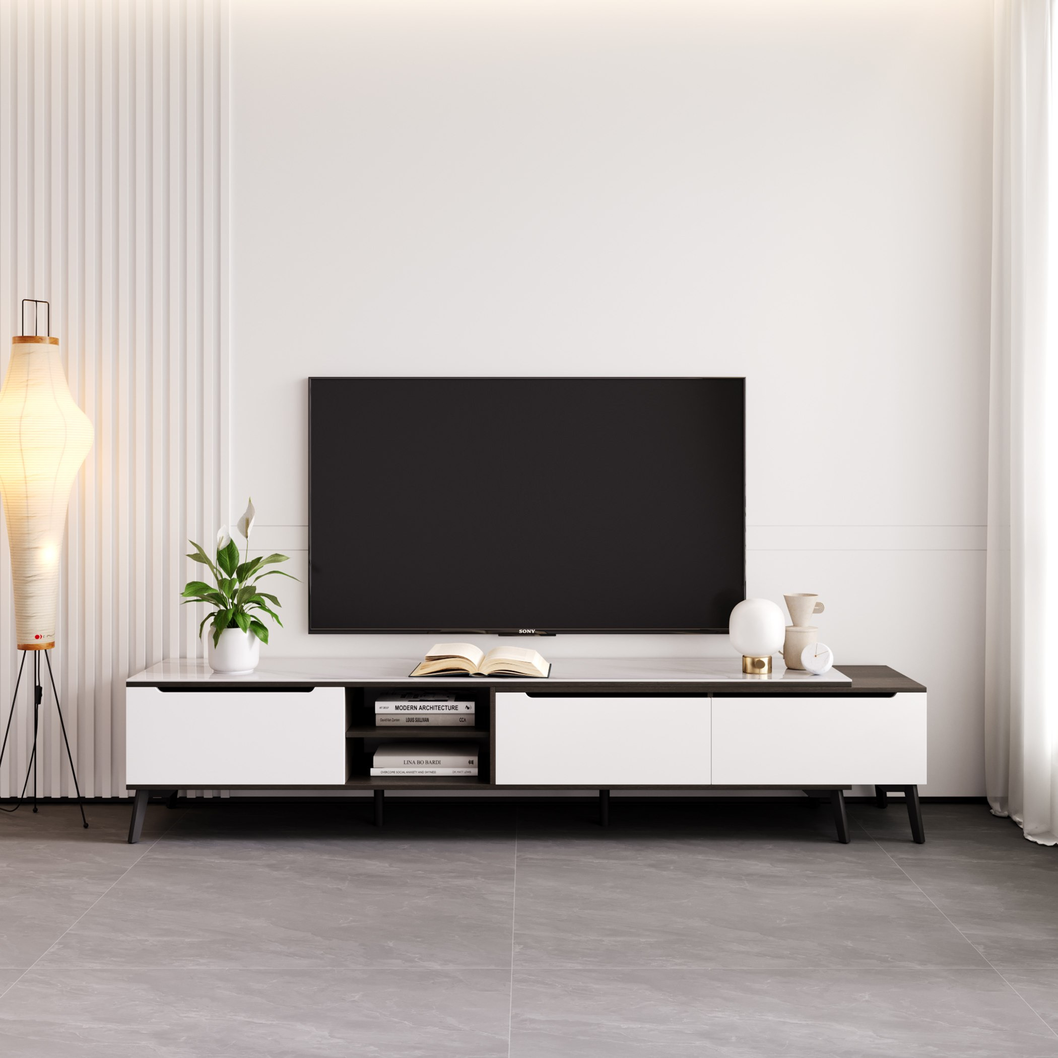 Madora 2 to 3 Metre Extendable TV Unit with Sintered Stone Top for TVs up to 98 inches-hbxlivingroom-mediaunitsandstorage-tvunits-image-2