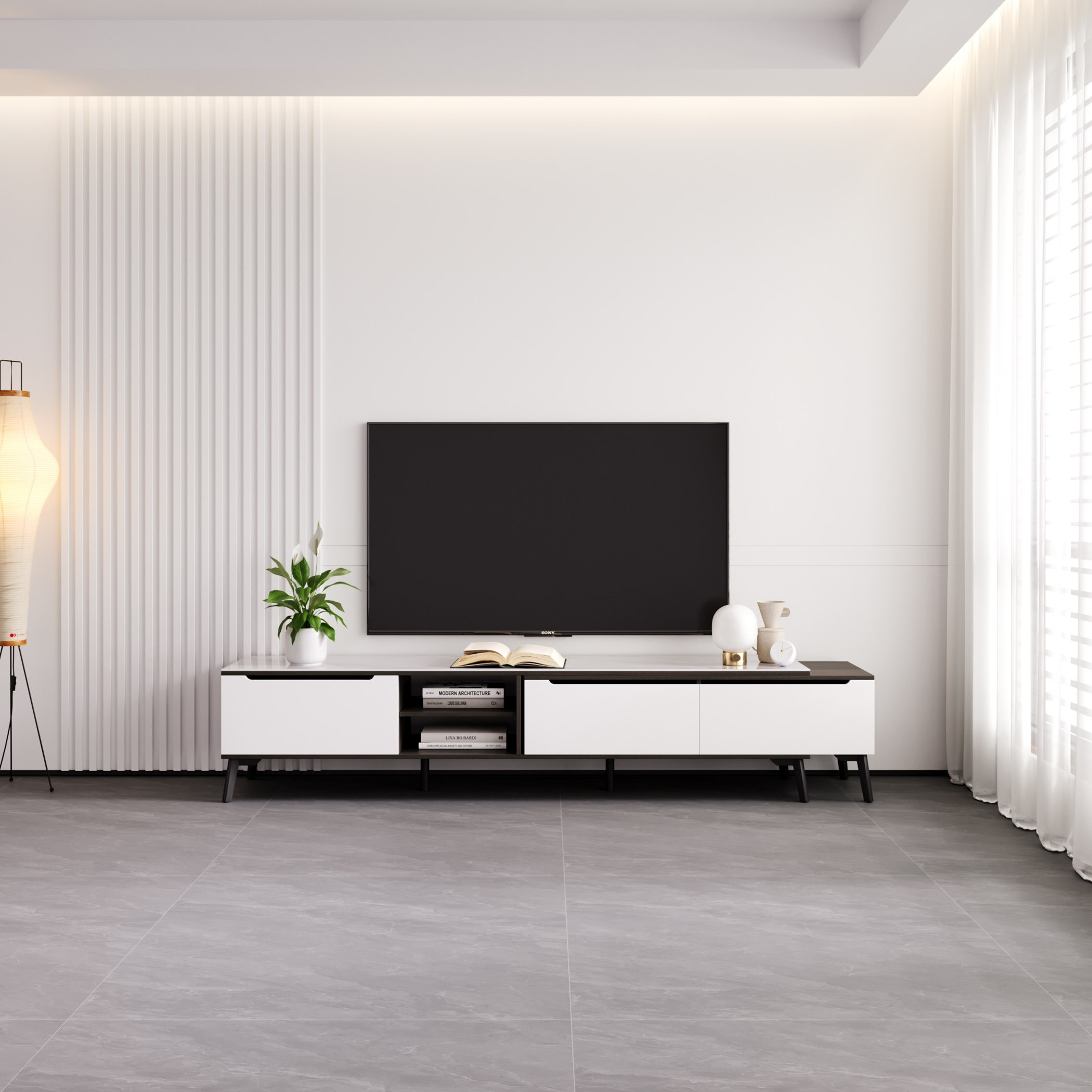 Madora 2 to 3 Metre Extendable TV Unit with Sintered Stone Top for TVs up to 98 inches-hbxlivingroom-mediaunitsandstorage-tvunits-image-7