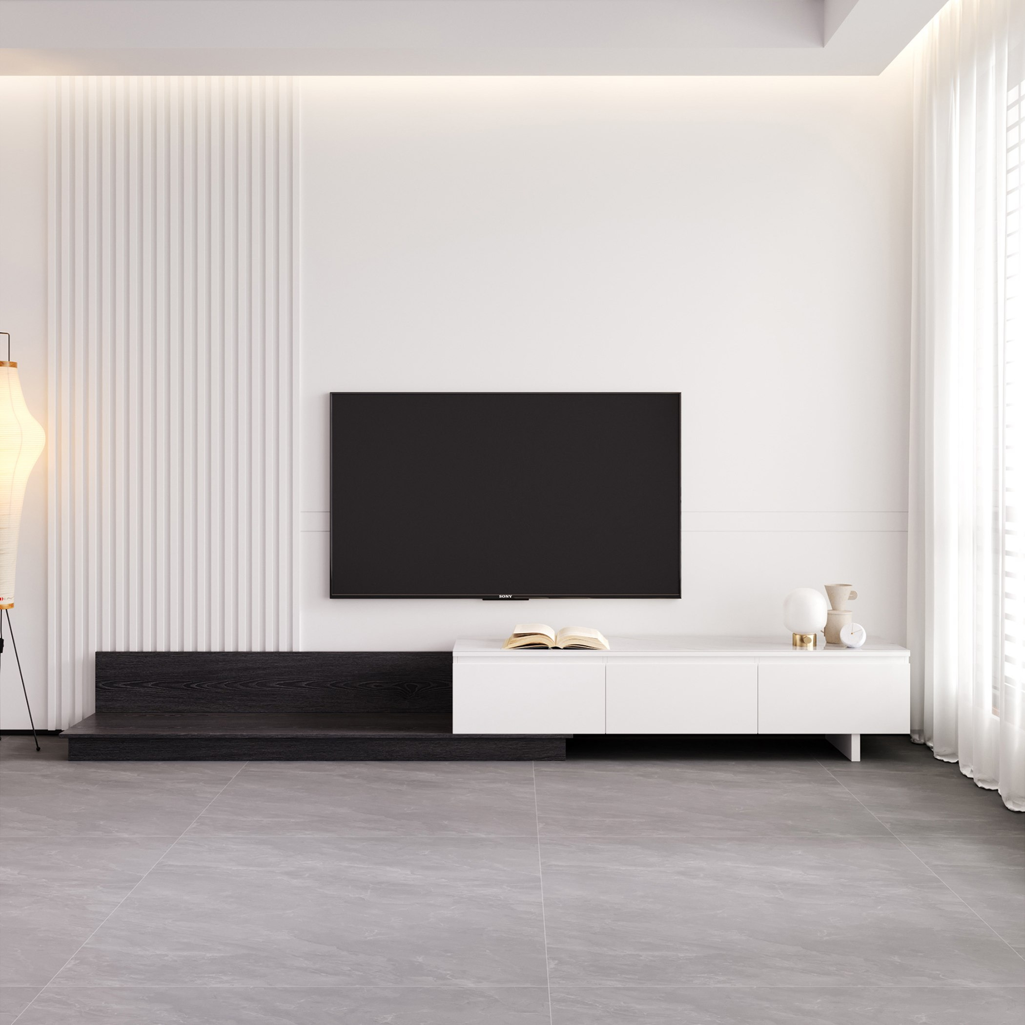 وحدة تلفزيون حتى 98 بوصة قابلة للتمديد 2 لـ3 متر بسطح من الحجر المتكلس من جلاسيا-hbxlivingroom-mediaunitsandstorage-tvunits-image-4