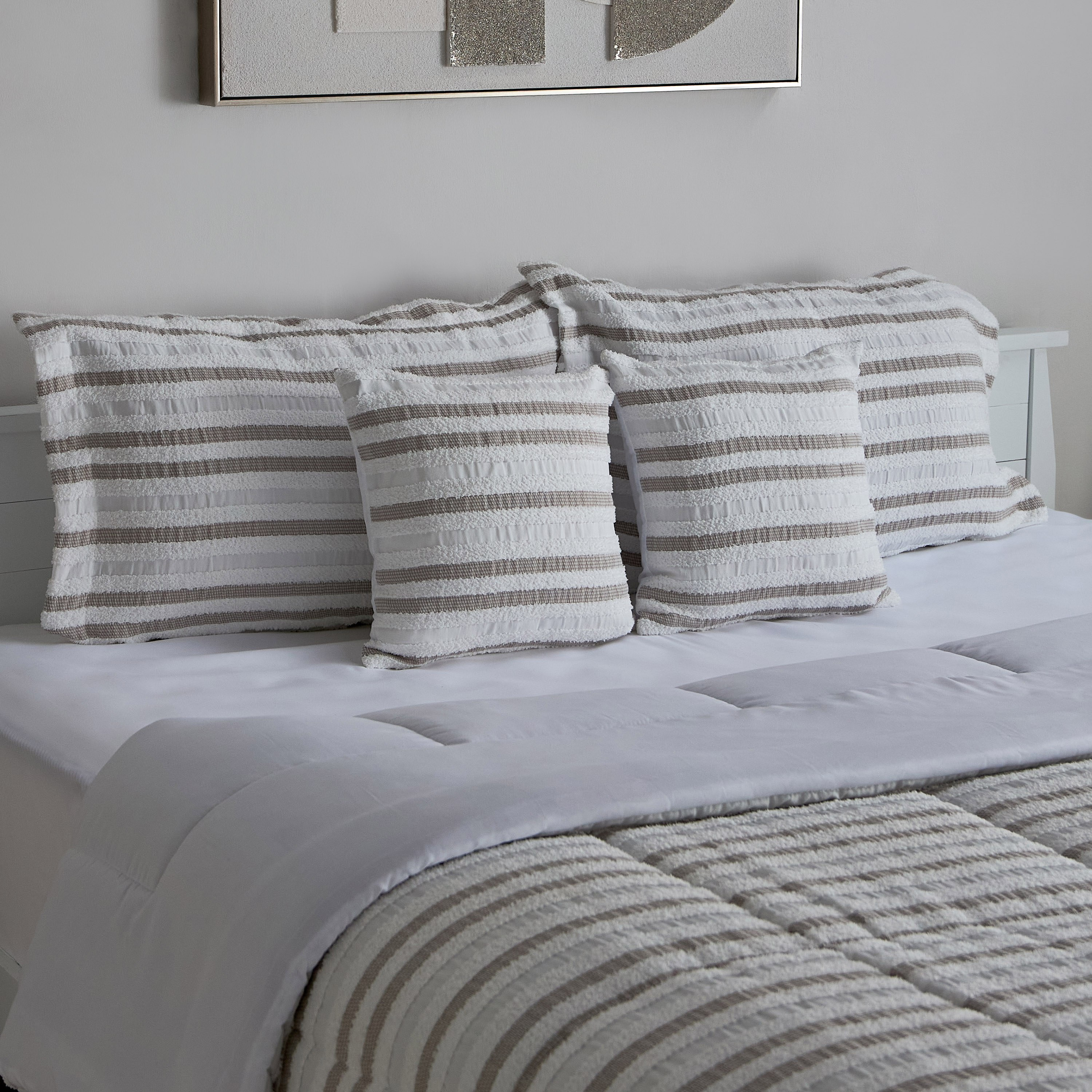 Mersin 6-Piece Velori Stripe Tufted BIAB King Comforter Set - 220x240 cm-hbxhomeware-hbxbedroom-image-1