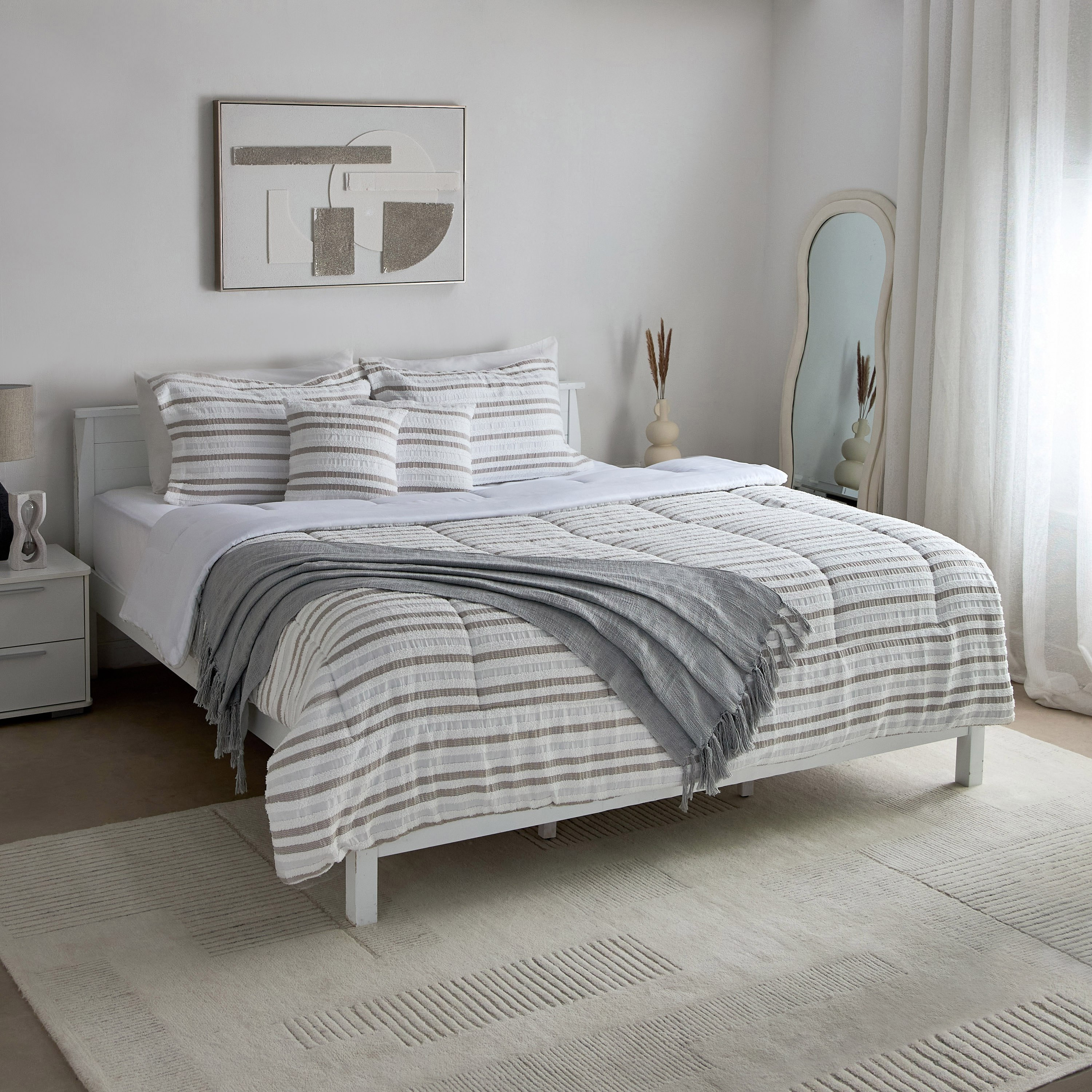 Mersin 6-Piece Velori Stripe Tufted BIAB King Comforter Set - 220x240 cm-hbxhomeware-hbxbedroom-image-12