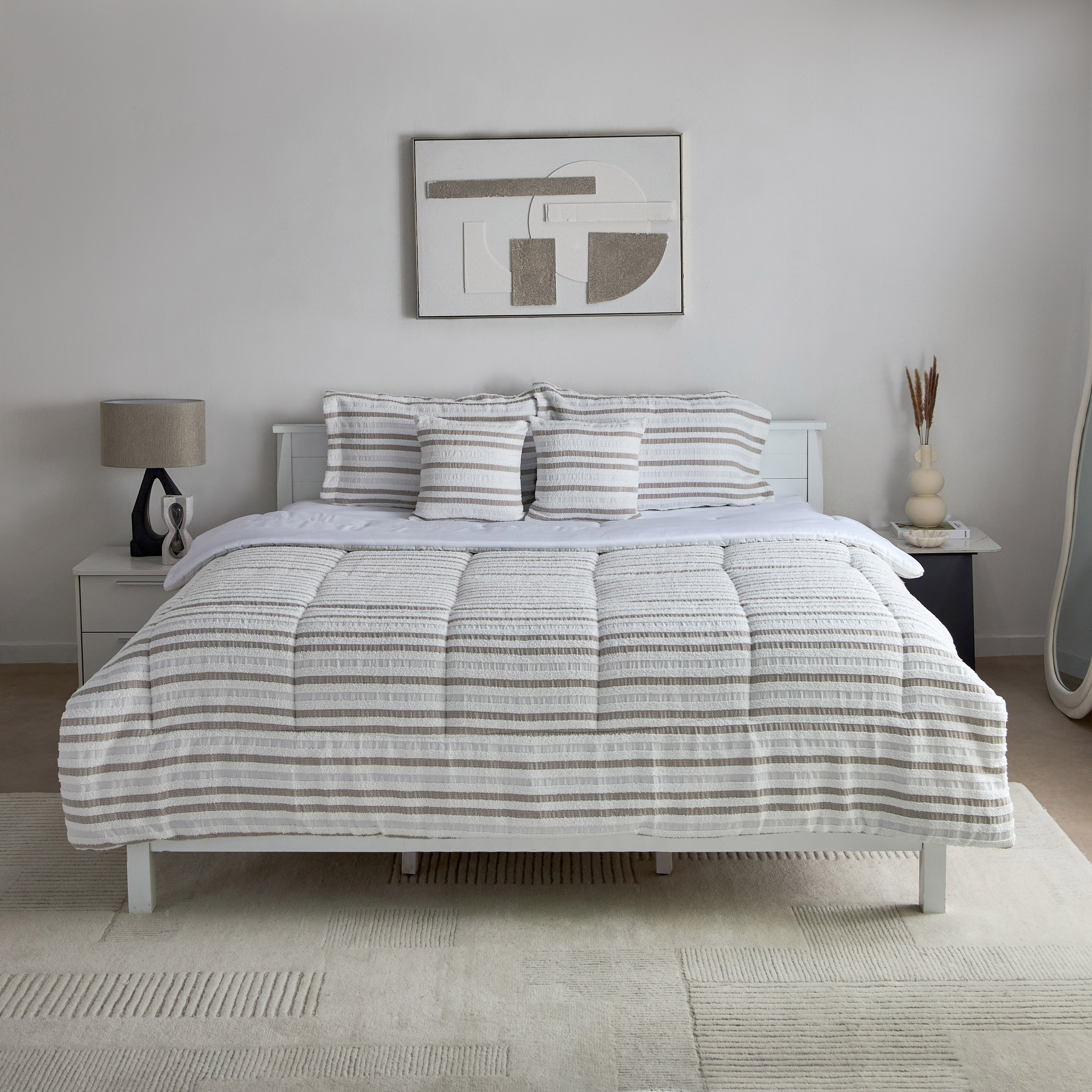 Mersin 6-Piece Velori Stripe Tufted BIAB King Comforter Set - 220x240 cm-hbxhomeware-hbxbedroom-image-3