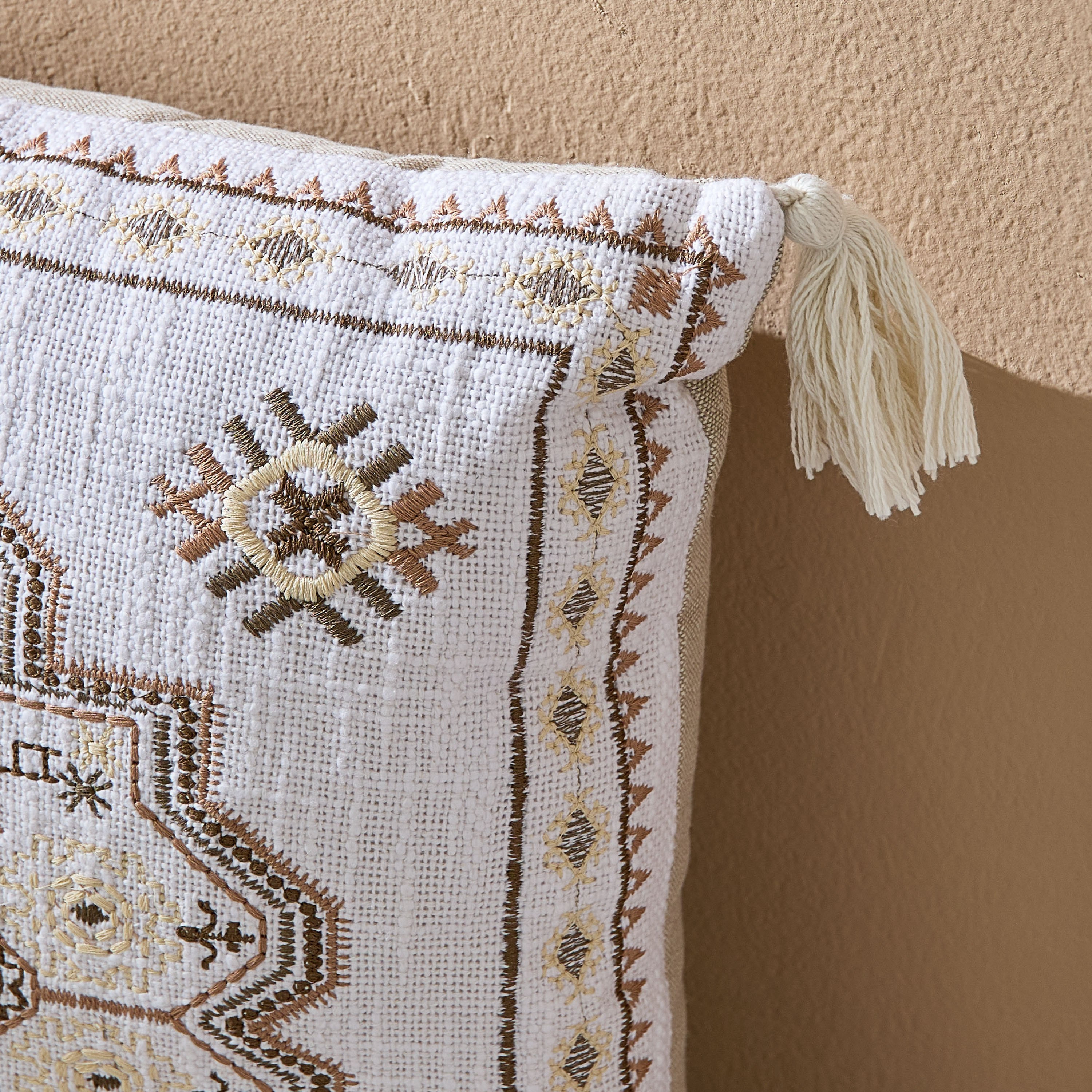 Mahrgan Zahra Embroidered Medallion Cushion - 40x40 cm-hbxlivingroom-furnishings-cushionsandcovers-filledcushions-image-3