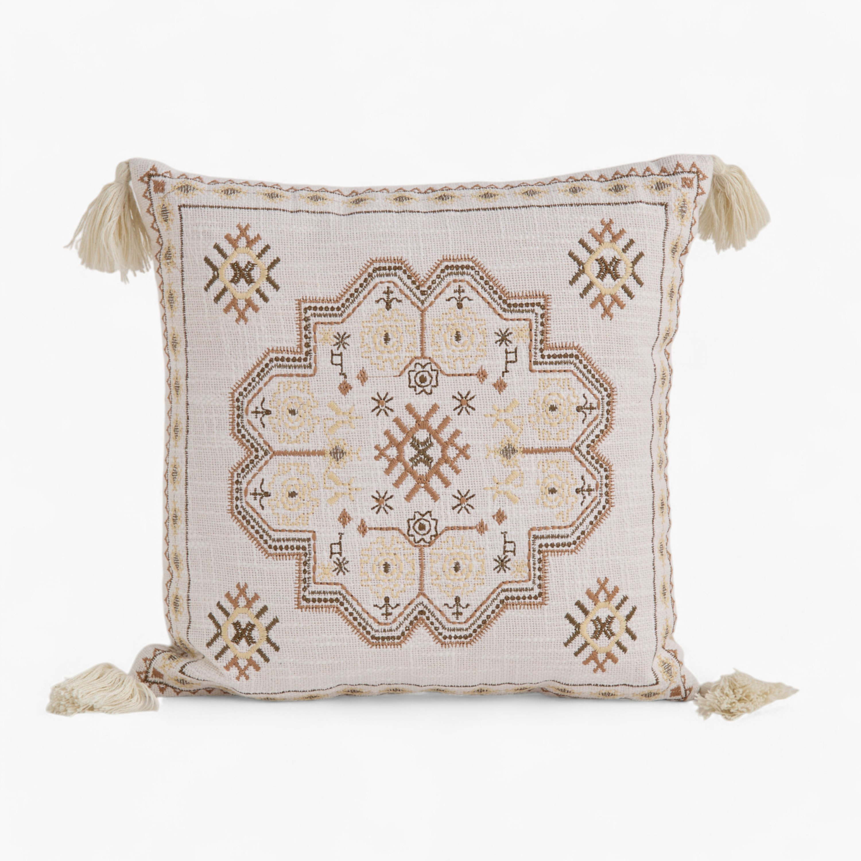 Mahrgan Zahra Embroidered Medallion Cushion - 40x40 cm-hbxlivingroom-furnishings-cushionsandcovers-filledcushions-image-6