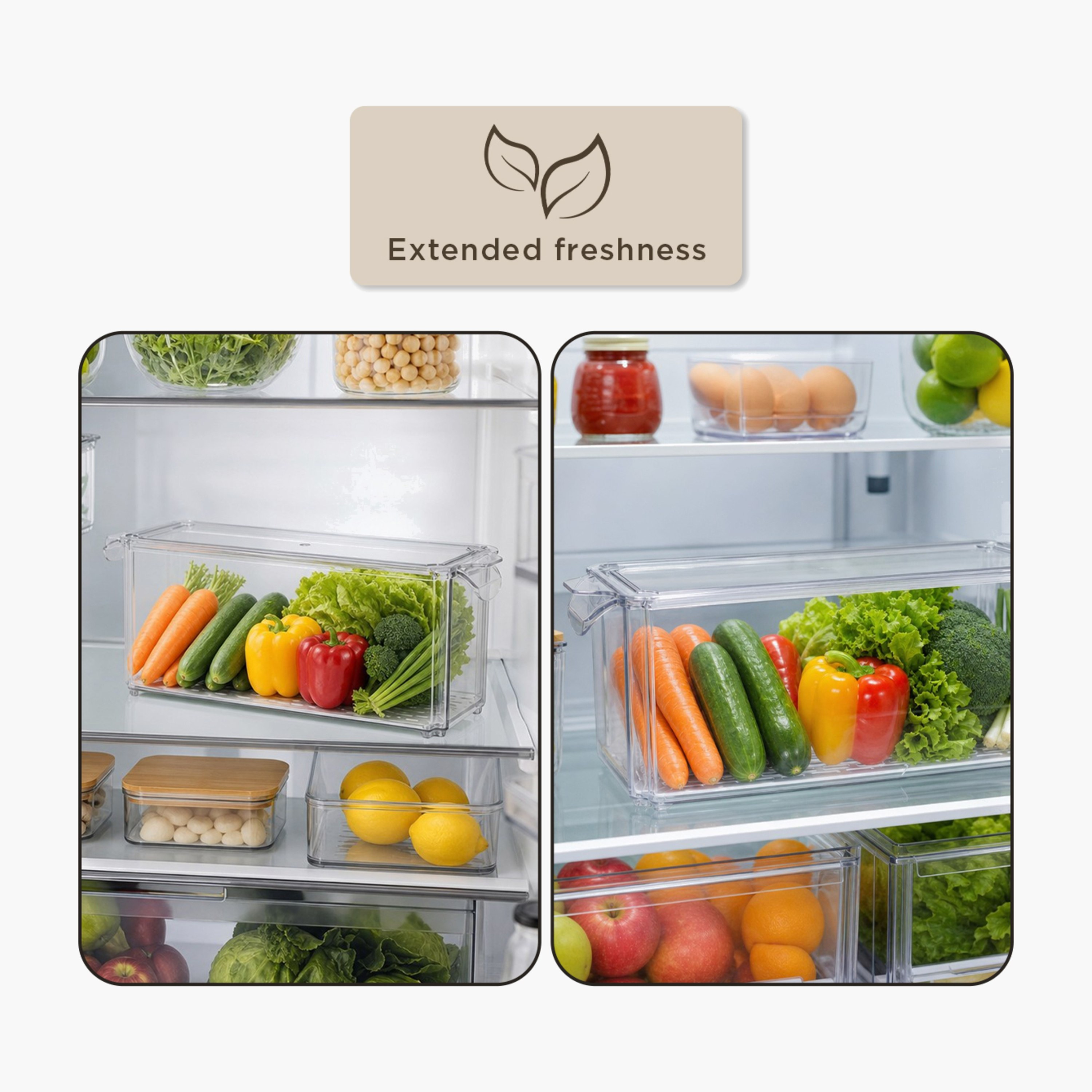 منظم ثلاجة قابل للتكديس مع صينية تصريف من سيستيماتيكو - 4200 مل-hbxkitchen-kitchenware-kitchenaccessories-image-8