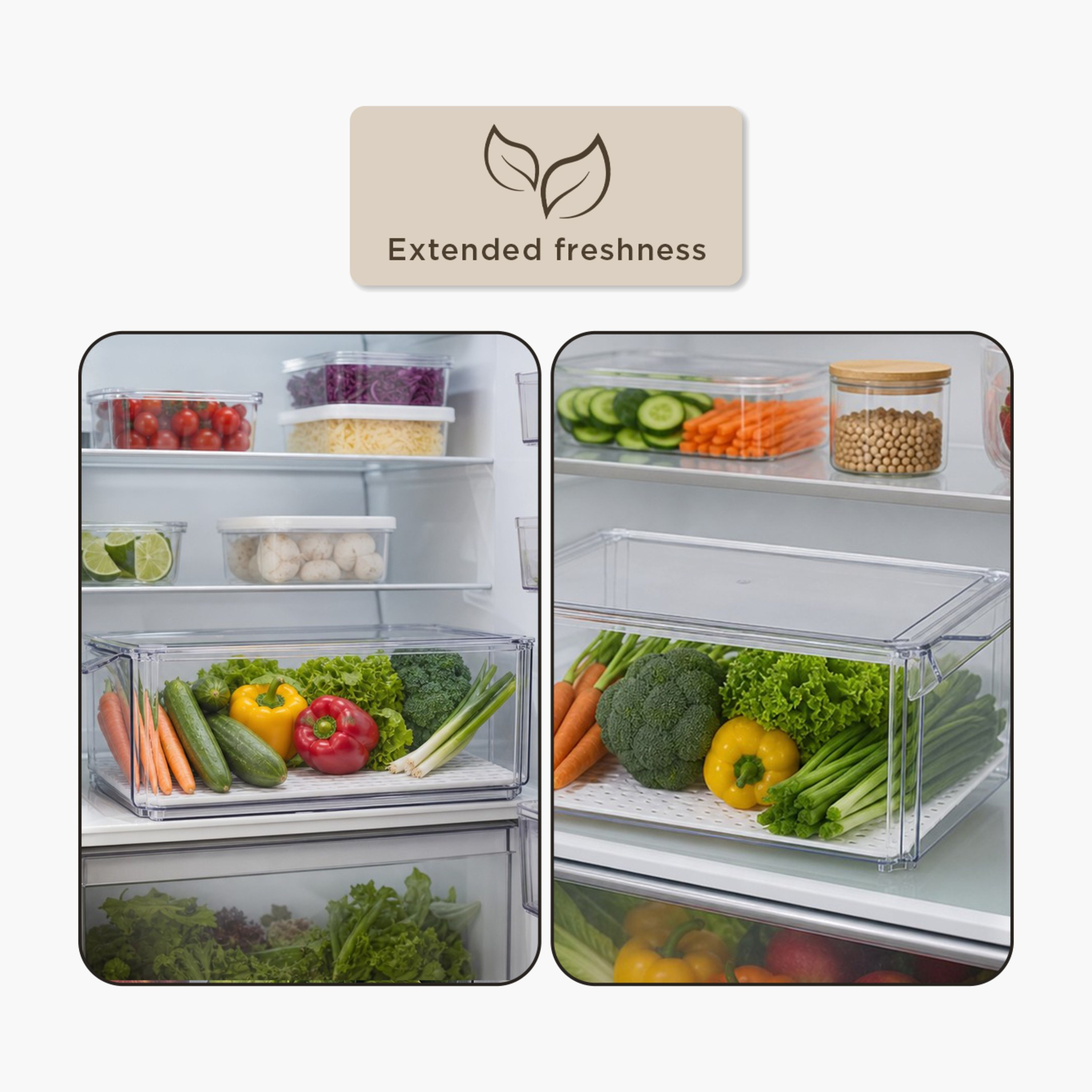 منظم ثلاجة قابل للتكديس مع صينية تصريف من سيستماتيكو - 4100 مل-hbxkitchen-kitchenware-kitchenaccessories-image-8