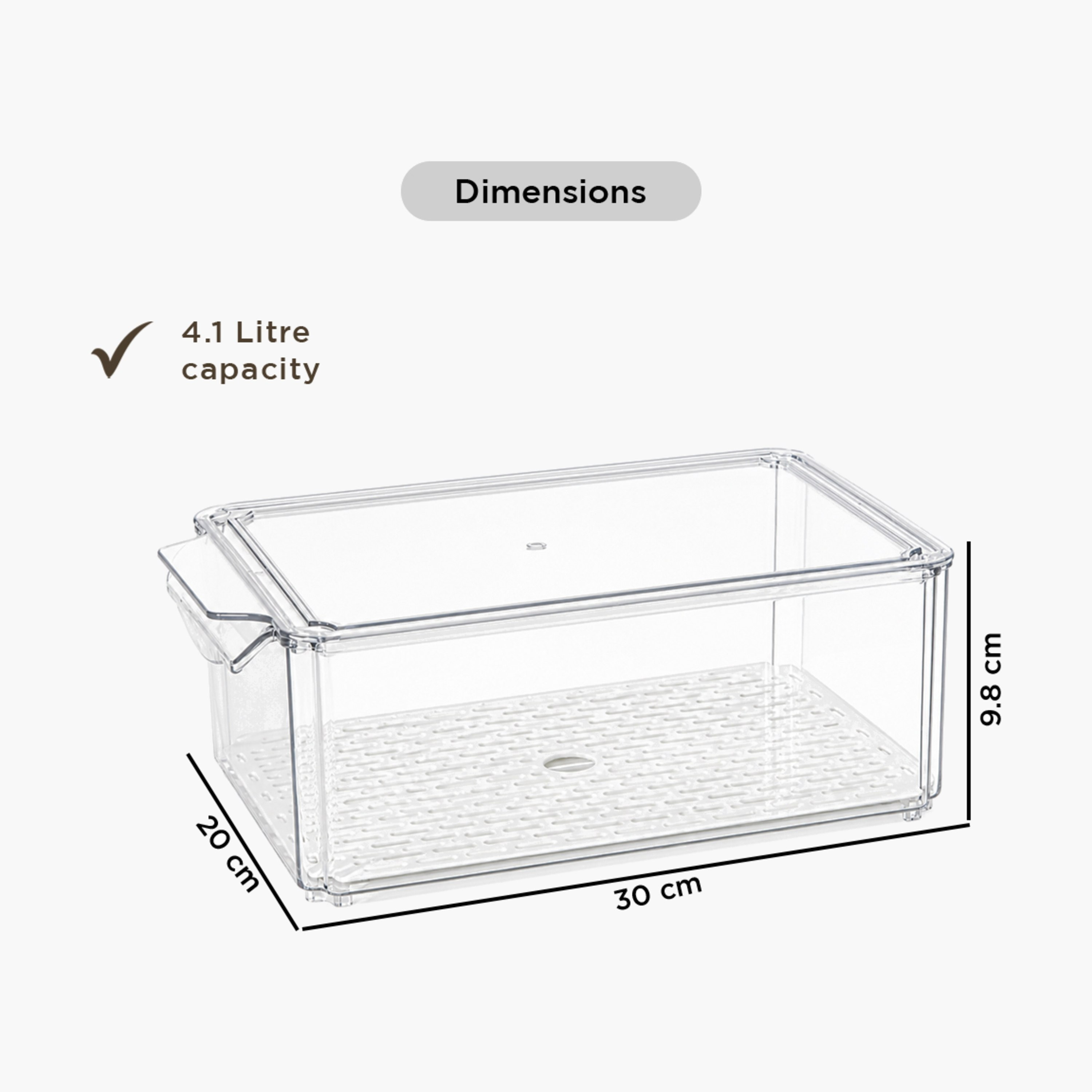 منظم ثلاجة قابل للتكديس مع صينية تصريف من سيستماتيكو - 4100 مل-hbxkitchen-kitchenware-kitchenaccessories-image-9