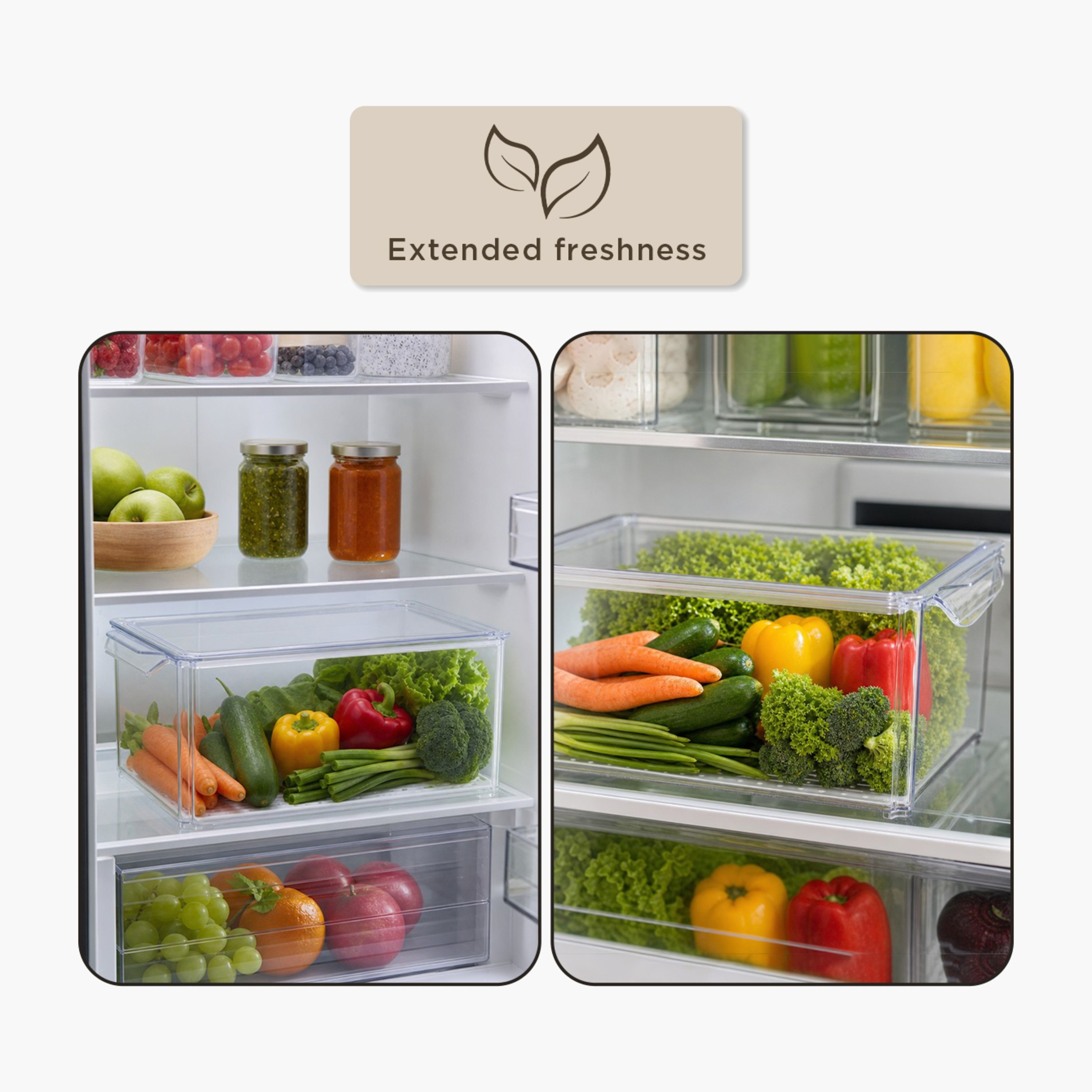 منظم ثلاجة قابل للتكديس مع صينية تصريف من سيستيماتيكو - 6.9 لتر-hbxkitchen-kitchenware-kitchenaccessories-image-7