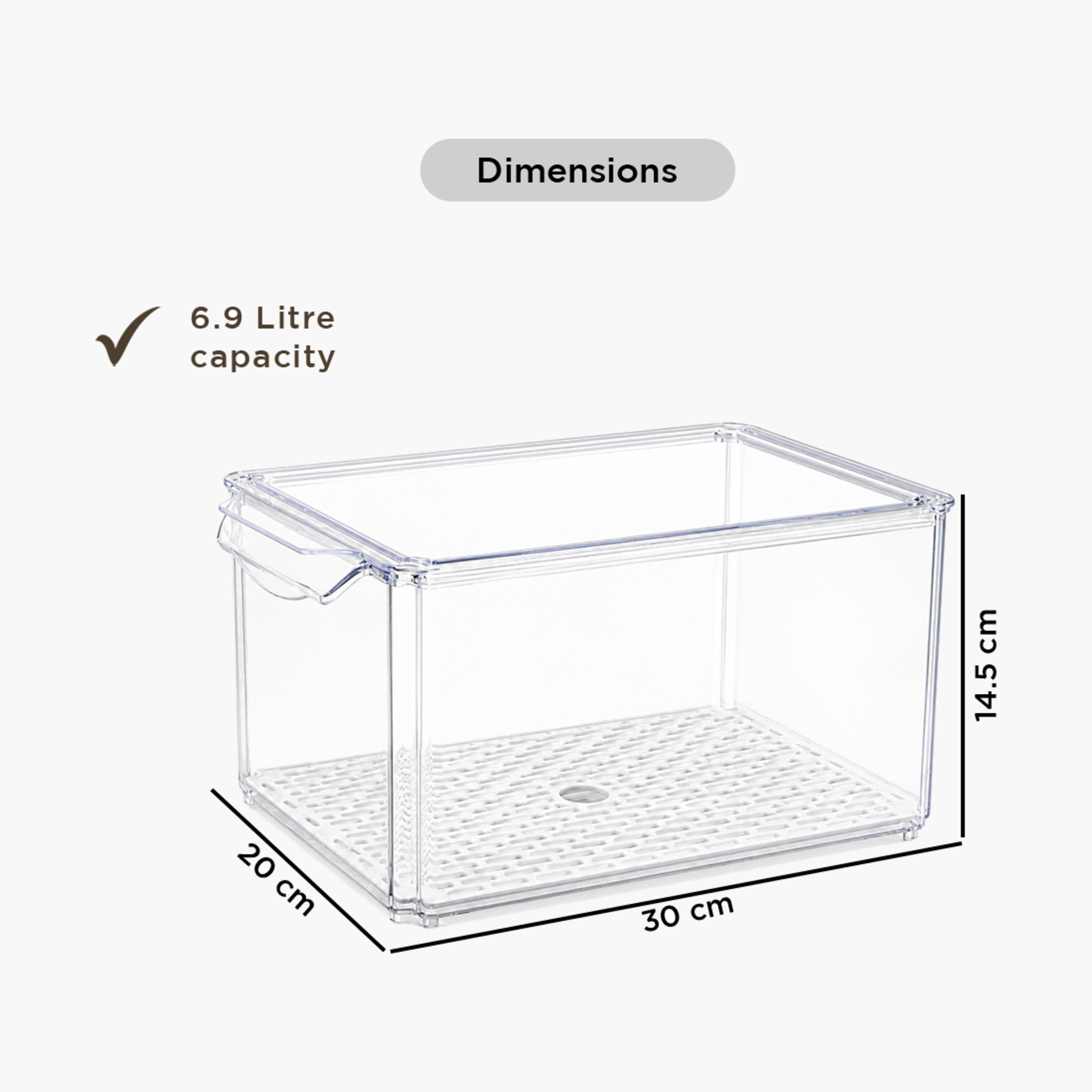 منظم ثلاجة قابل للتكديس مع صينية تصريف من سيستيماتيكو - 6.9 لتر-hbxkitchen-kitchenware-kitchenaccessories-image-8