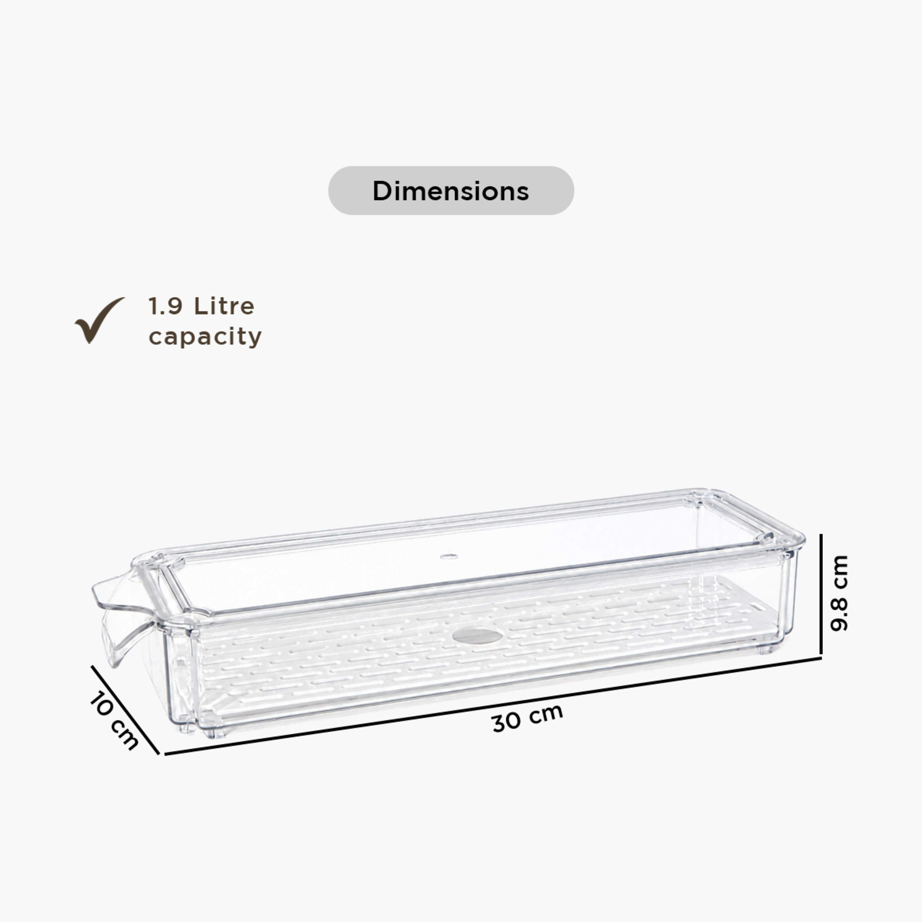 منظم ثلاجة قابل للتكديس مع صينية تصريف من سيستيماتيكو - 1900 مل-hbxkitchen-kitchenware-kitchenaccessories-image-9