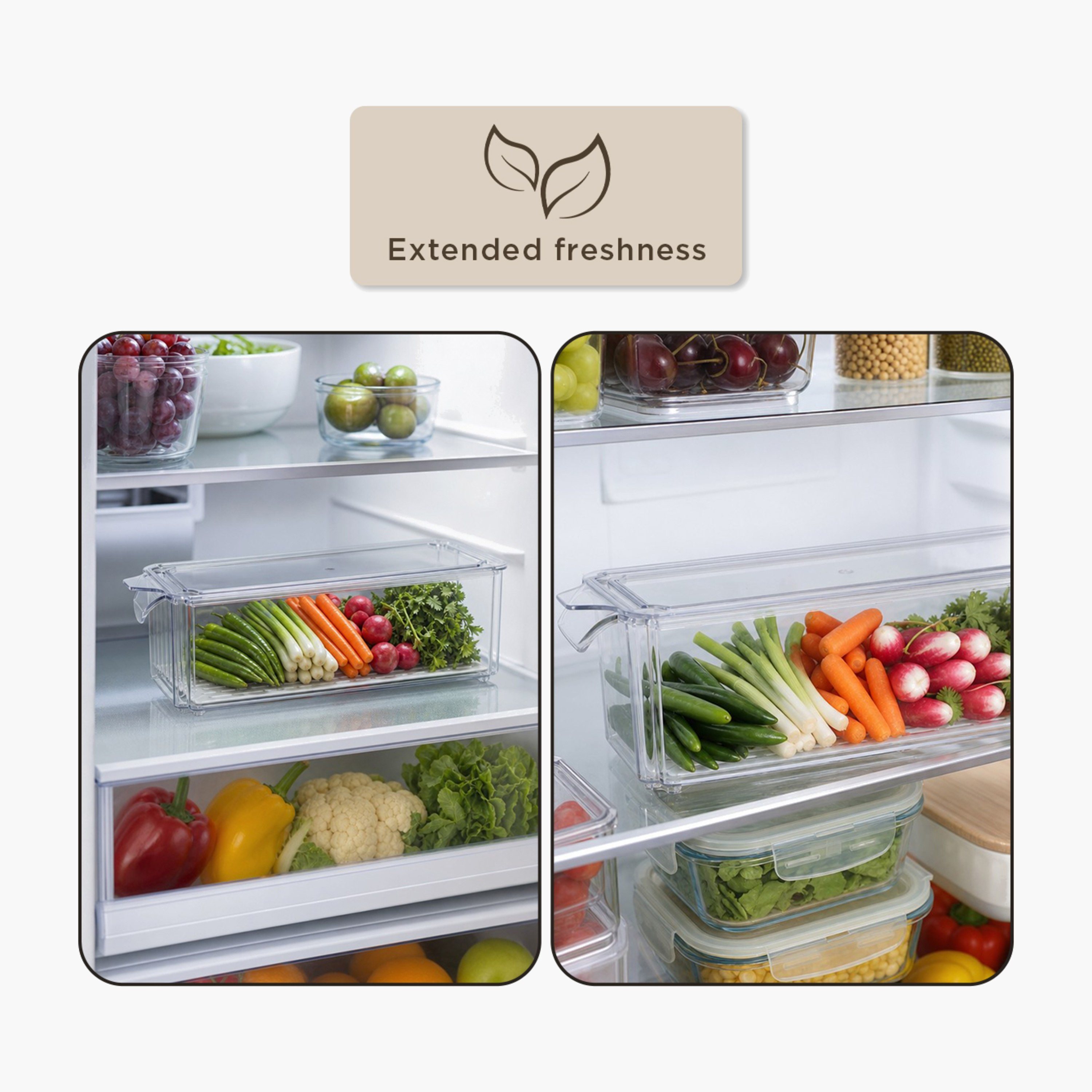 منظم ثلاجة قابل للتكديس مع صينية تصريف من سيستماتيكو - 850 مل-hbxkitchen-kitchenware-kitchenaccessories-image-8
