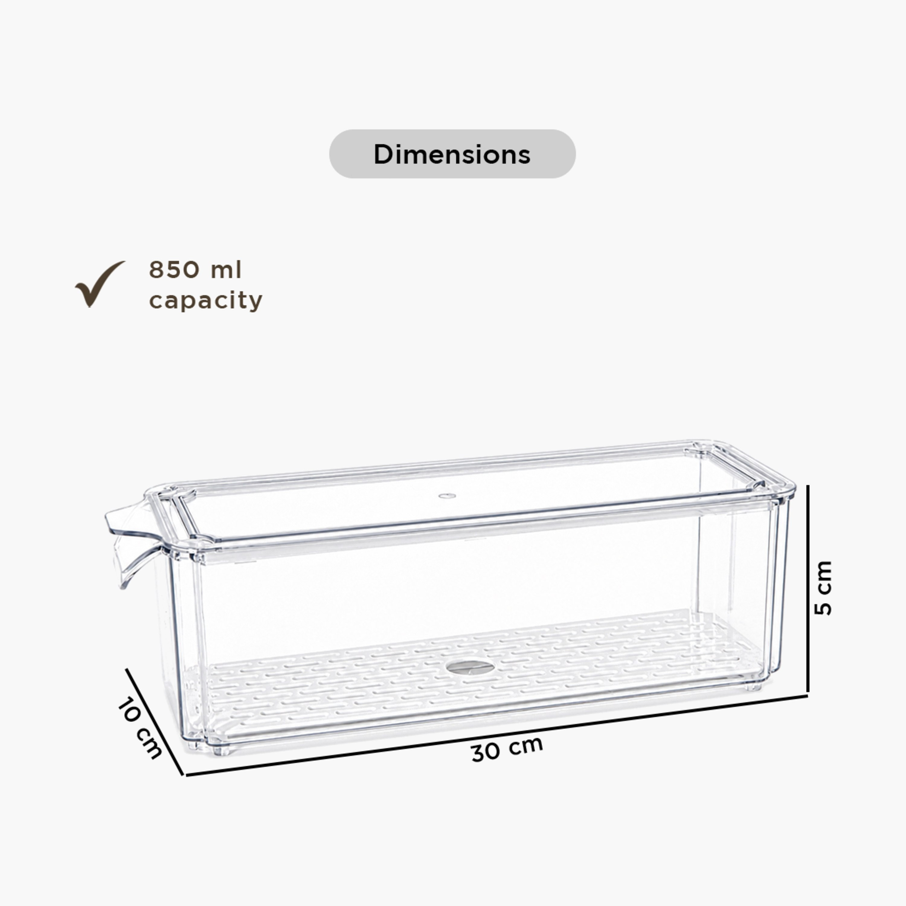 منظم ثلاجة قابل للتكديس مع صينية تصريف من سيستماتيكو - 850 مل-hbxkitchen-kitchenware-kitchenaccessories-image-9