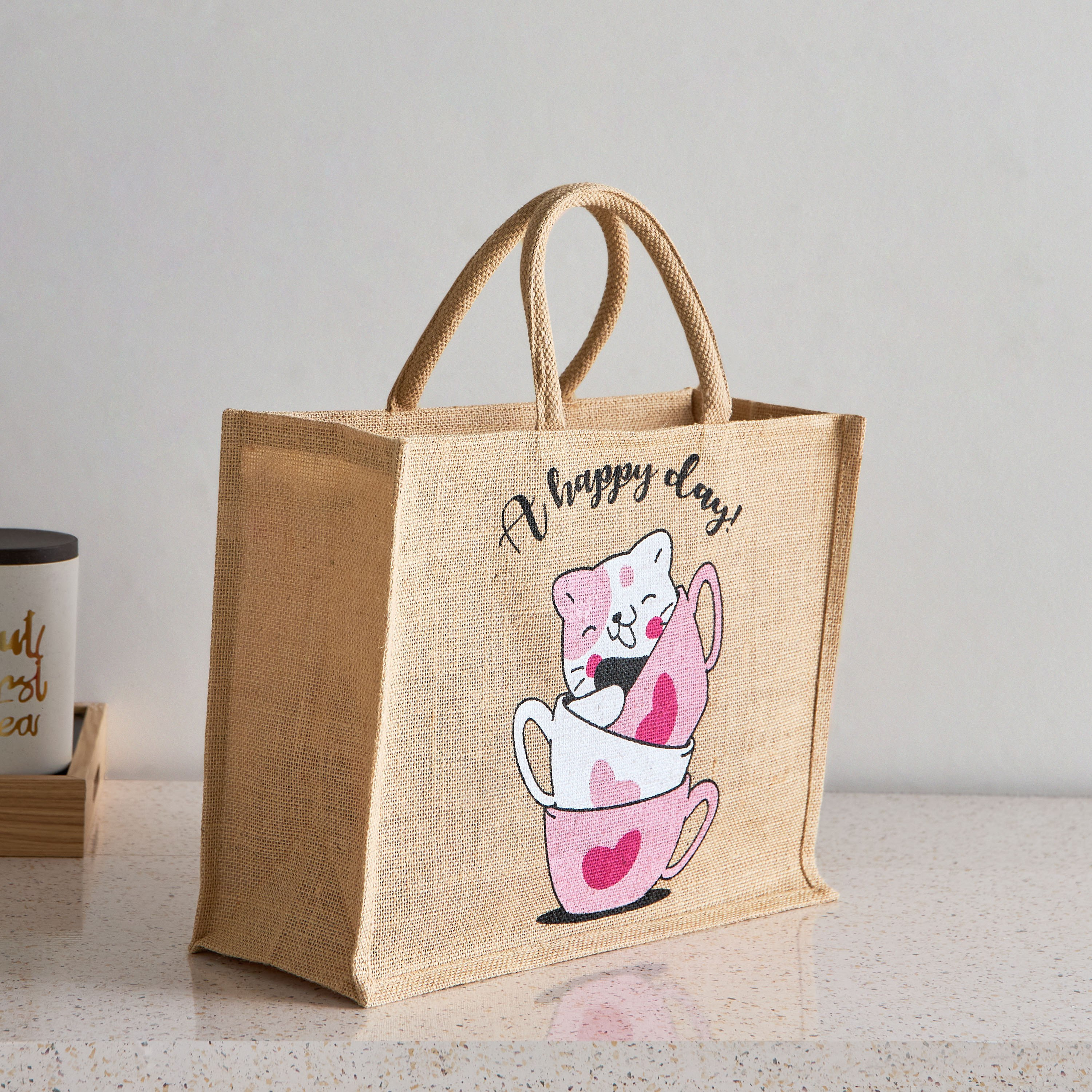 شنطة جوت بسحّاب وطبعات من ميدوز - 30x38x15 سم-hbxhomeware-hbxkidsandyouth-image-1