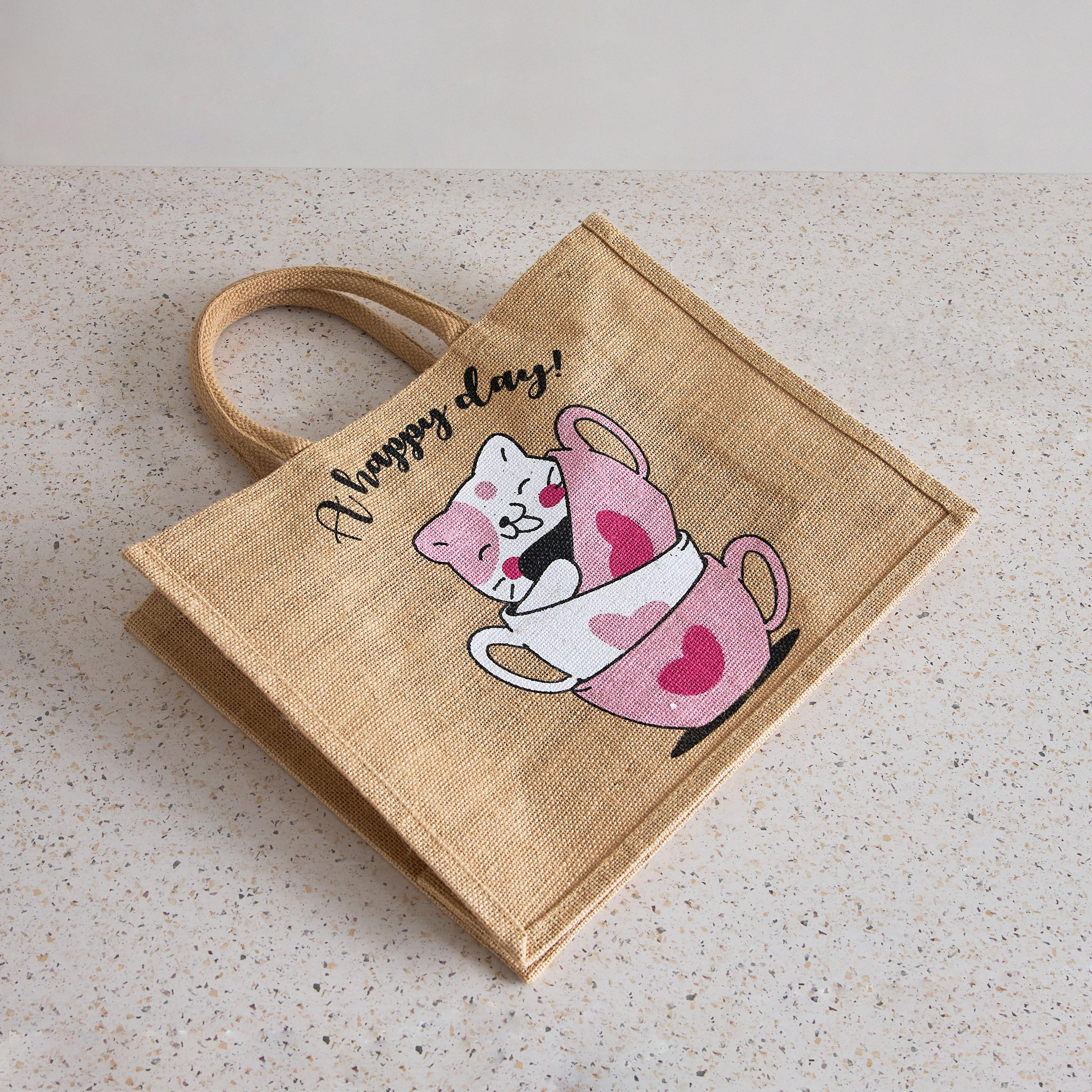 شنطة جوت بسحّاب وطبعات من ميدوز - 30x38x15 سم-hbxhomeware-hbxkidsandyouth-image-2