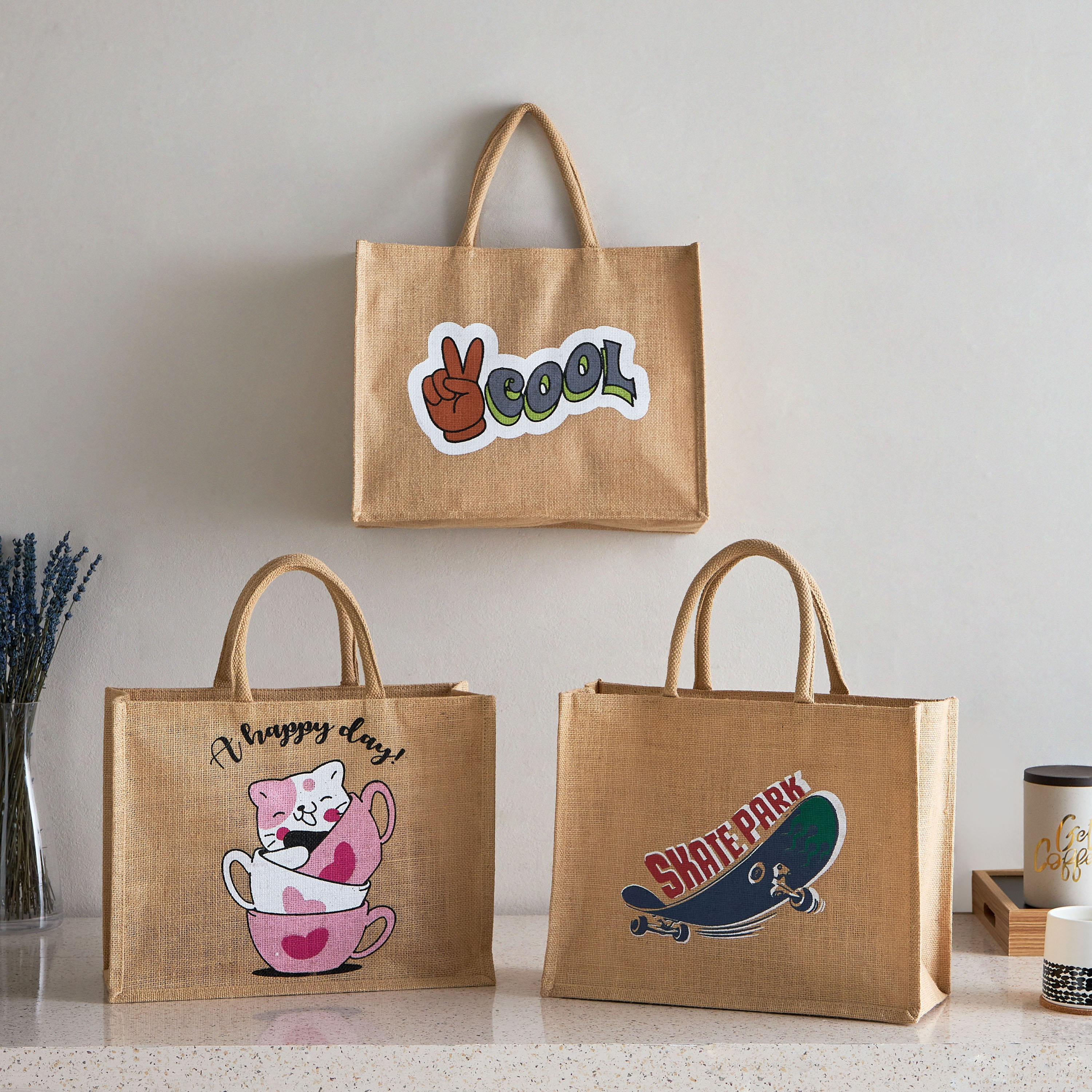 شنطة جوت بسحّاب وطبعات من ميدوز - 30x38x15 سم-hbxhomeware-hbxkidsandyouth-image-5