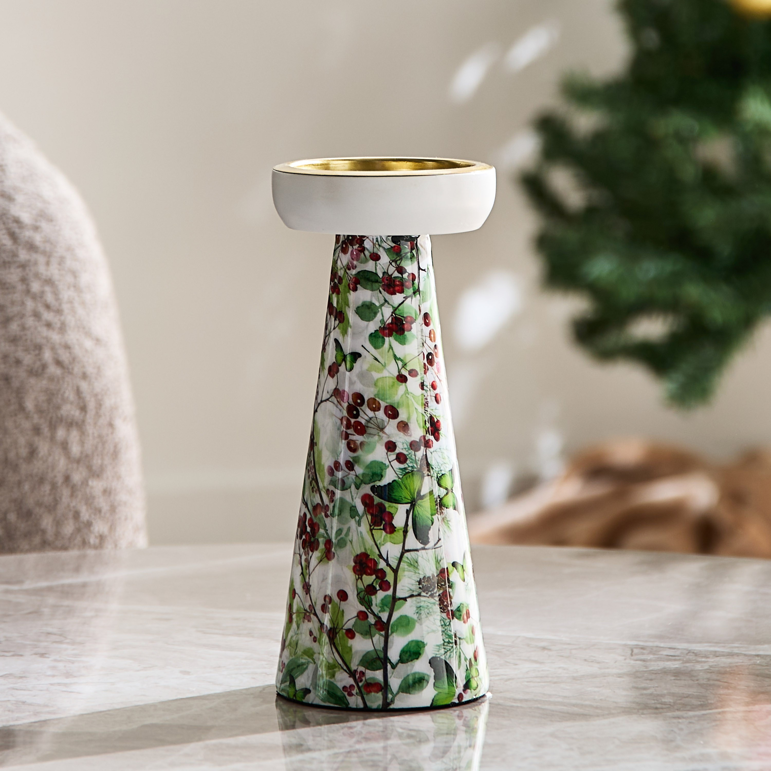 حامل شموع عمودي مطلي بالمينا من بيري - 10x10x24 سم-hbxlivingroom-decorandaccessories-candleholders-image-2