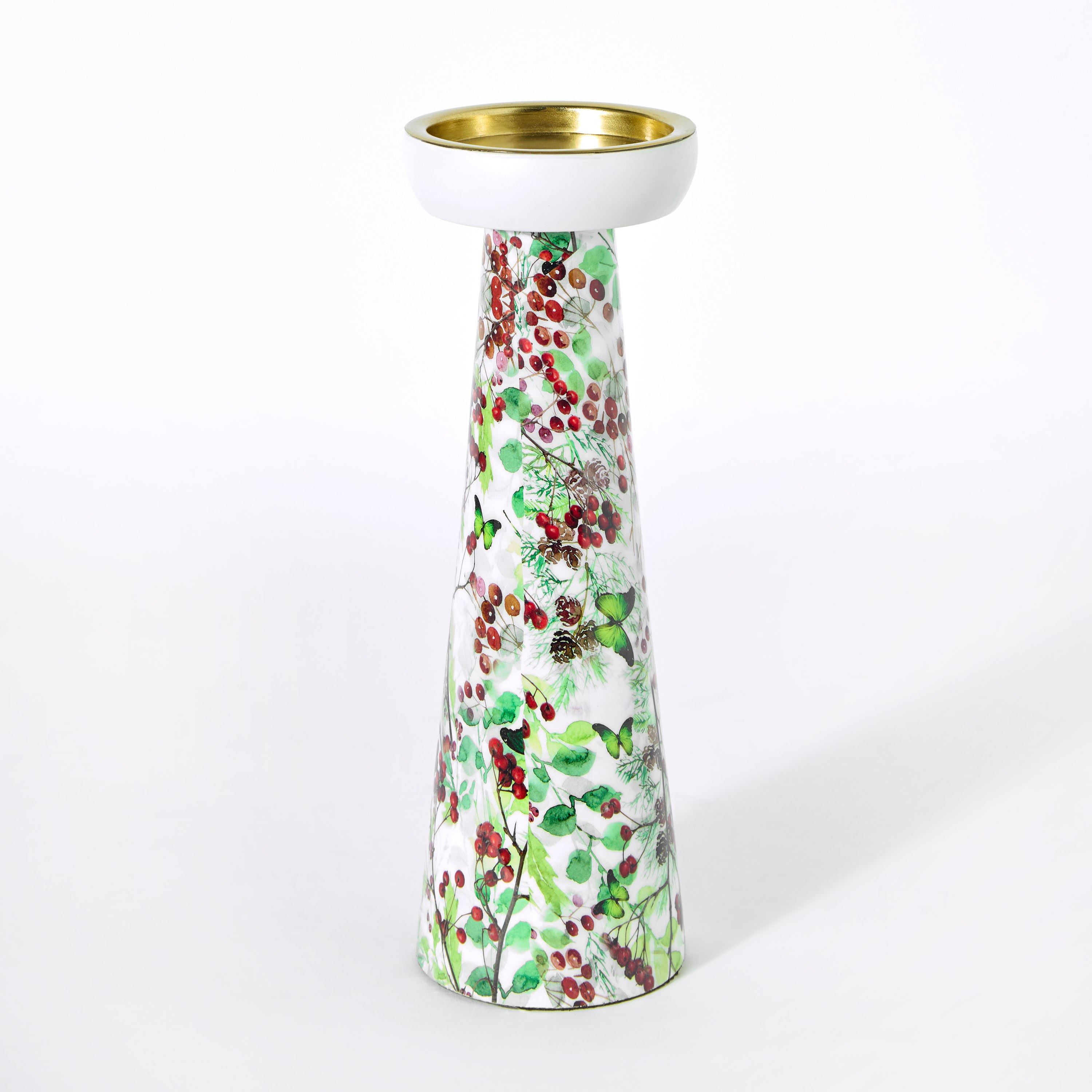 Berry Enamelled Pillar Candleholder - 10x10x30 cm-hbxbedroom-homefragrance-candleholders-image-5