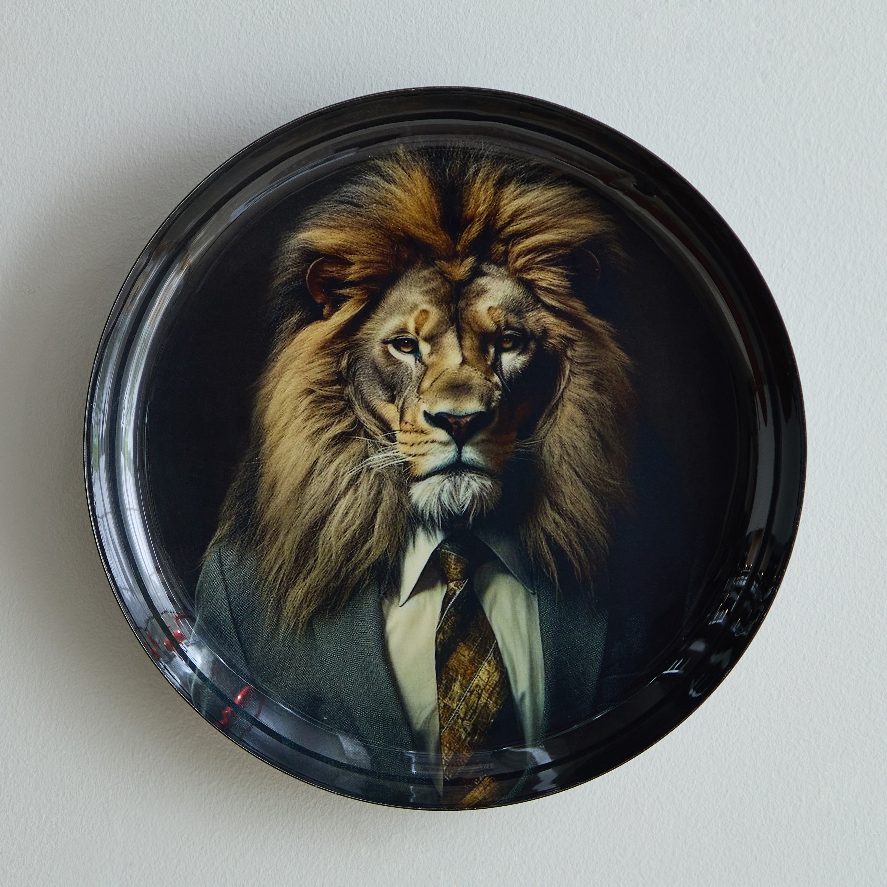 Nathal Enamelled Lion Wall Hanging Tray - 29.5x29.5x3 cm-hbxhomeware-hbxdecorandfurnishings-image-2