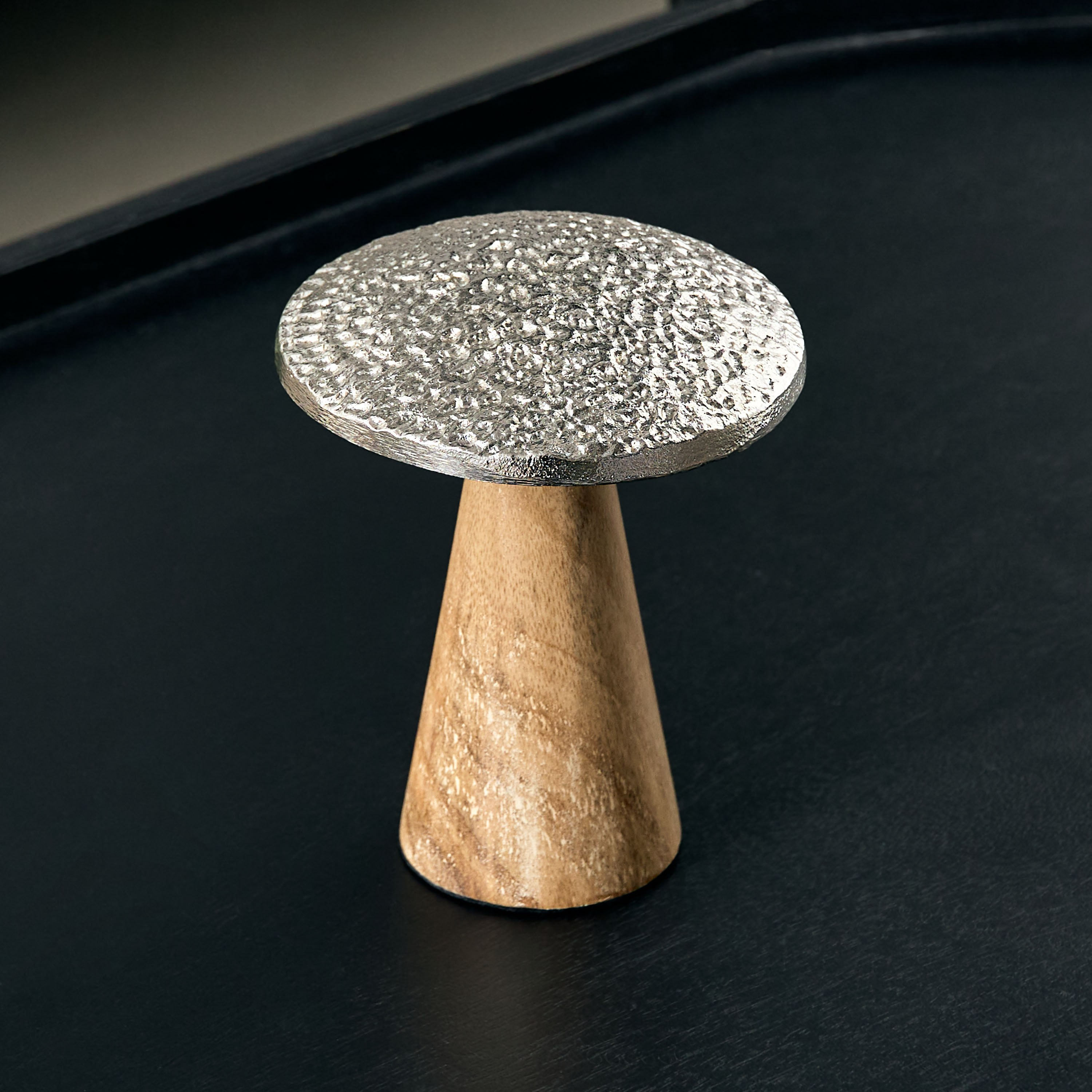 Flig Decorative Wooden Mushroom Accent with Aluminium Top - 11x11x13.5 cm-hbxhomeware-homedecor-figurinesandornaments-image-2