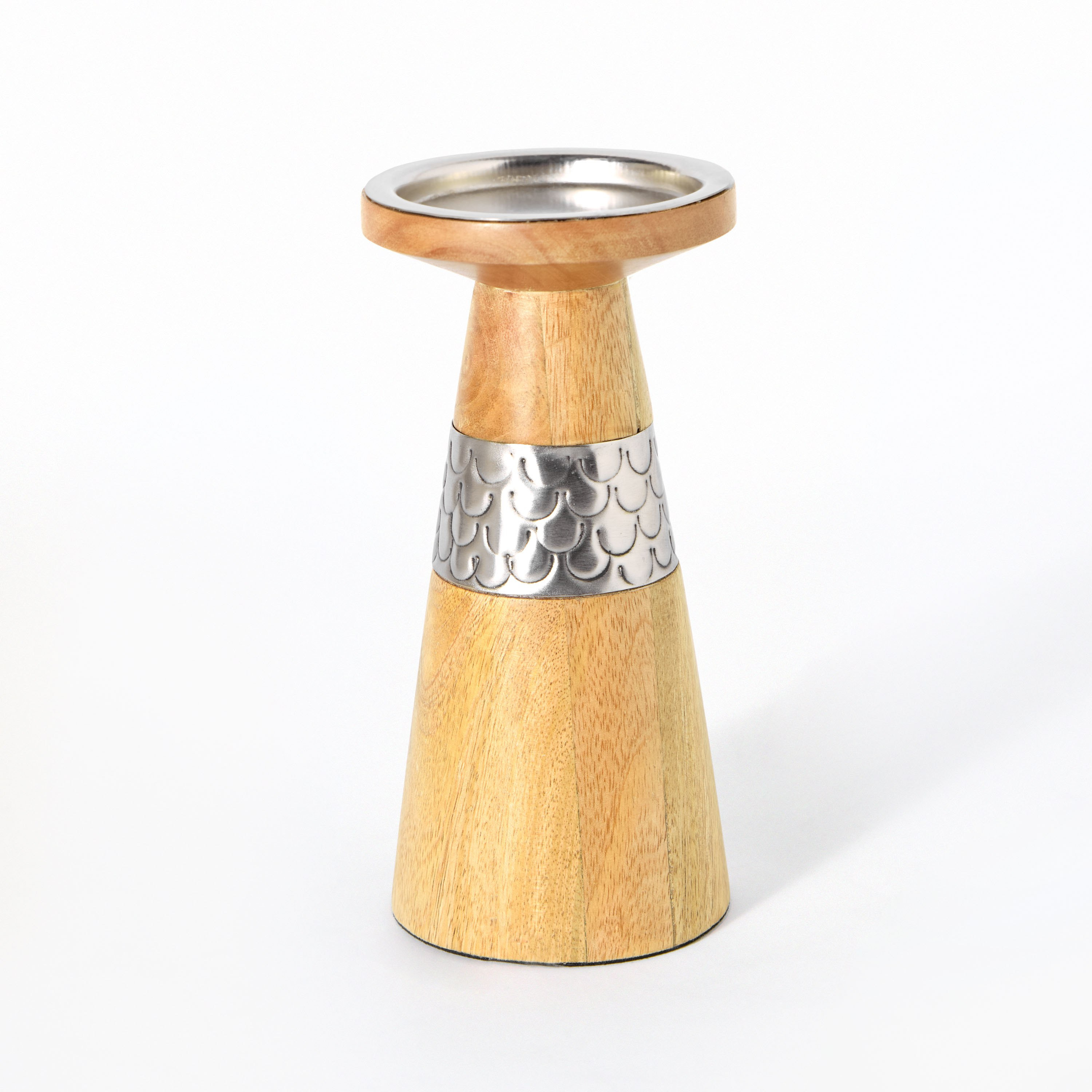 حامل شموع عمودي خشبي بتفاصيل حديد من فليج - 10x10x20.5 سم-hbxbedroom-homefragrance-candleholders-image-5