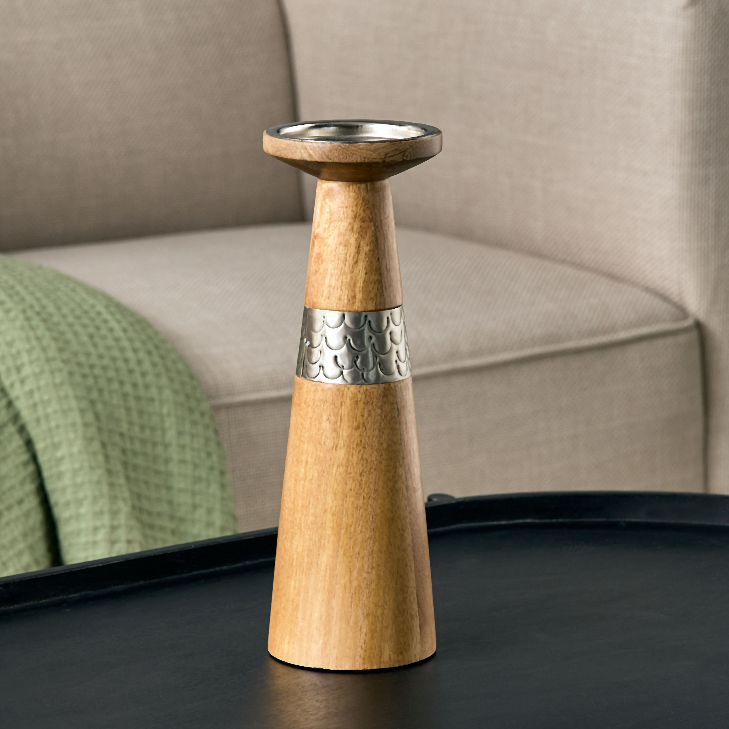 حامل شموع عمودي من الخشب والحديد من فليج - 10x10x30 سم-hbxbedroom-homefragrance-candleholders-image-2