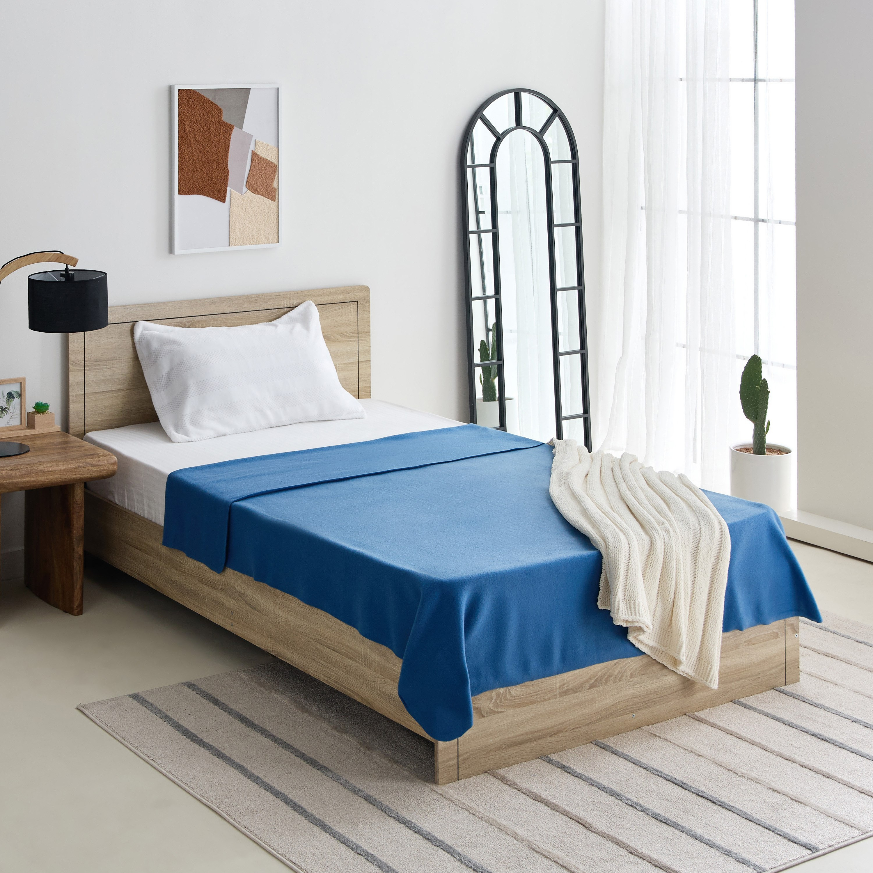Atlanta Solid Recycled Polar Fleece Twin Blanket - 150x200 cm-hbxhomeware-hbxbedroom-image-6