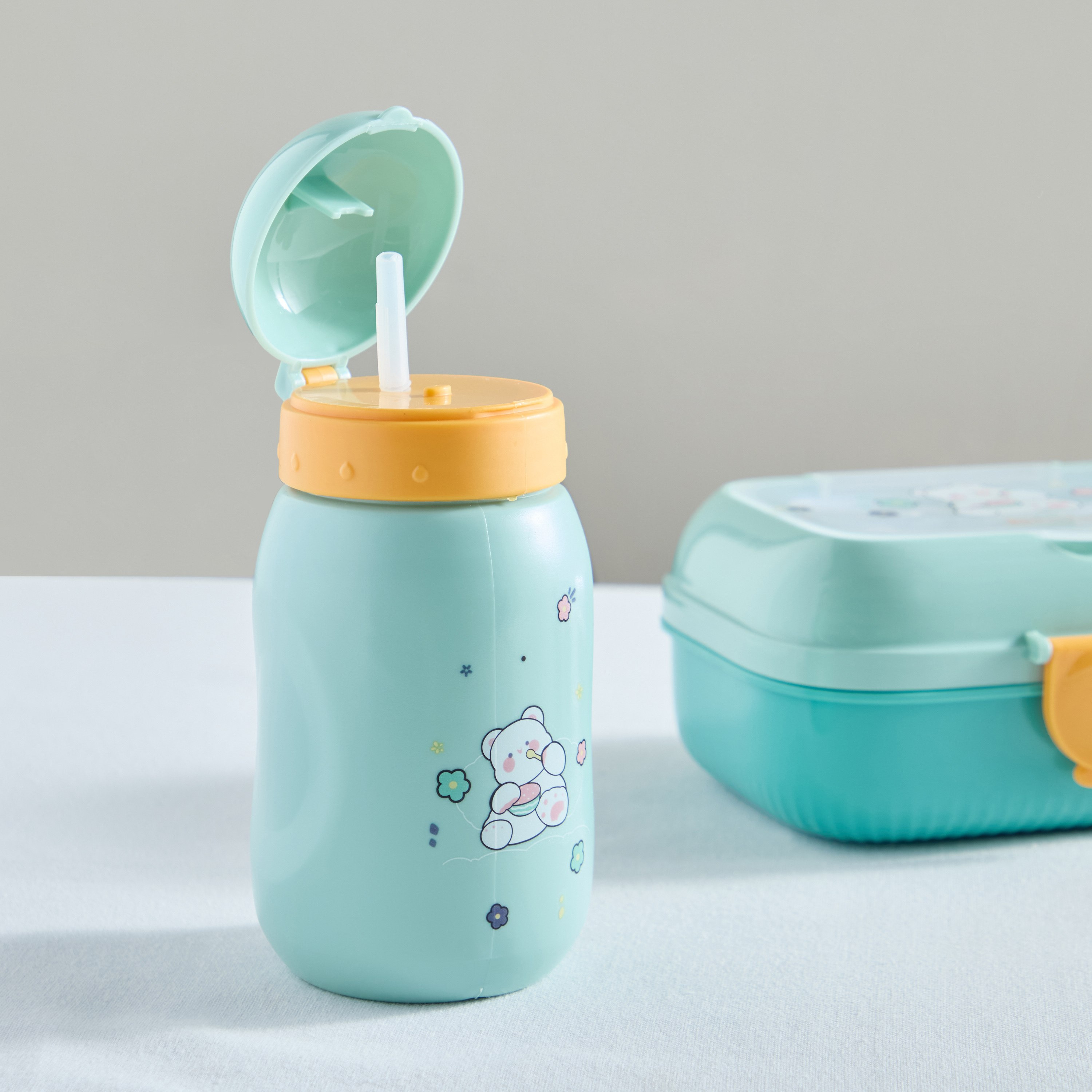 مجموعة صندوق غداء وقارورة مع ملعقة وشوكة يونيكورن من نيو - 500 مل-hbxhomeware-hbxkidsandyouth-image-2