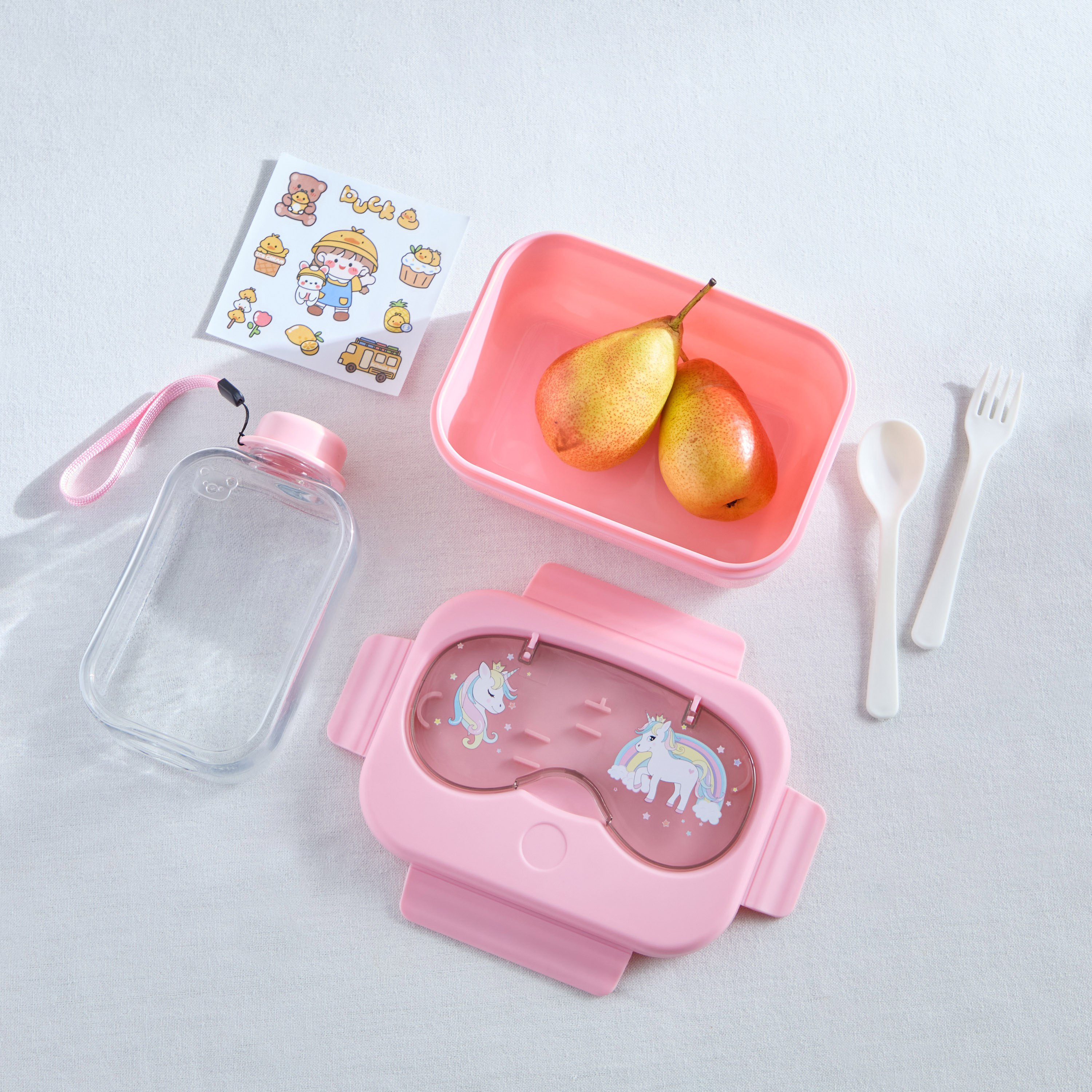 طقم صندوق غداء وقارورة يونيكورن مع ملعقة وشوكة من نيو- 550 مل-hbxhomeware-hbxkidsandyouth-image-1