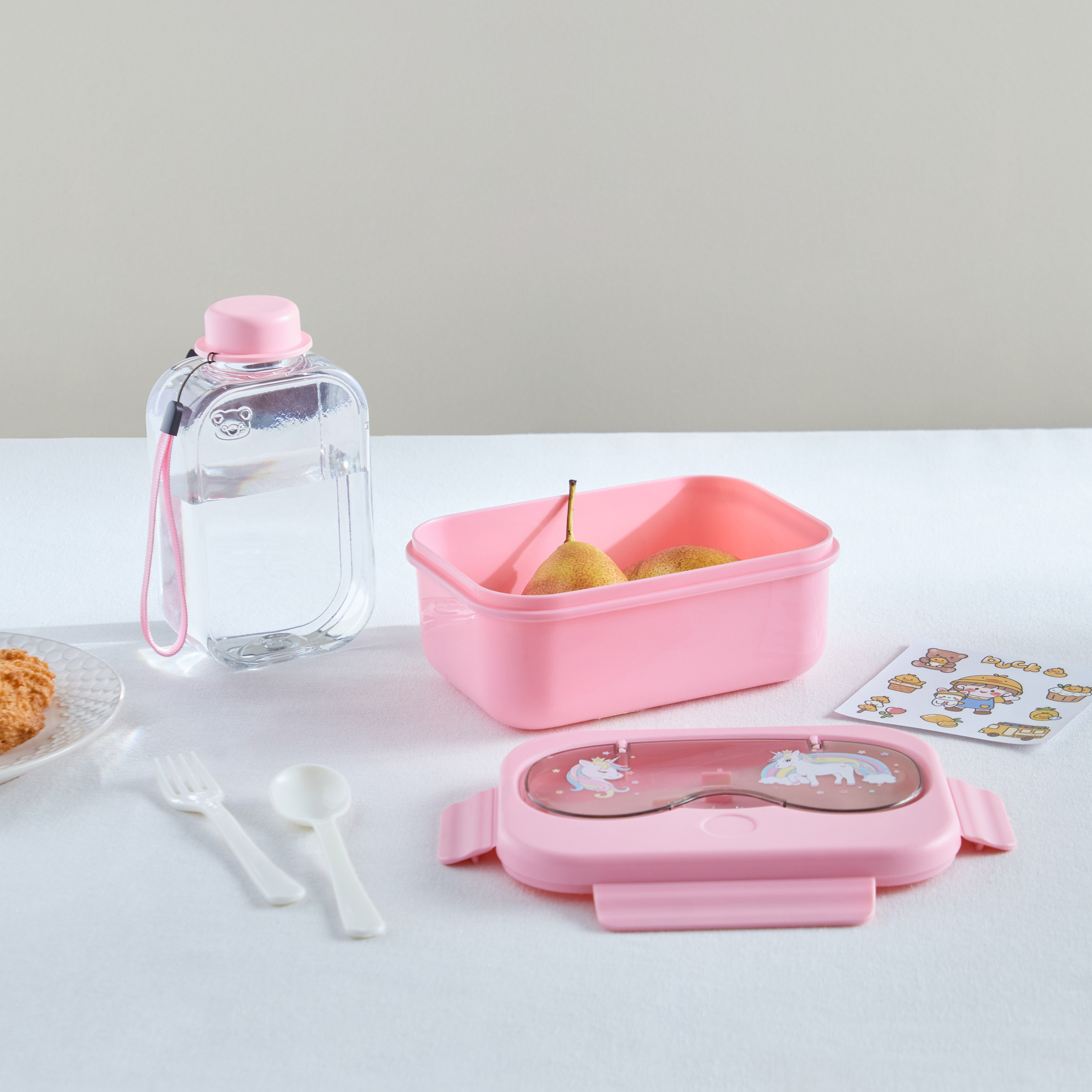 طقم صندوق غداء وقارورة يونيكورن مع ملعقة وشوكة من نيو- 550 مل-hbxhomeware-hbxkidsandyouth-image-4