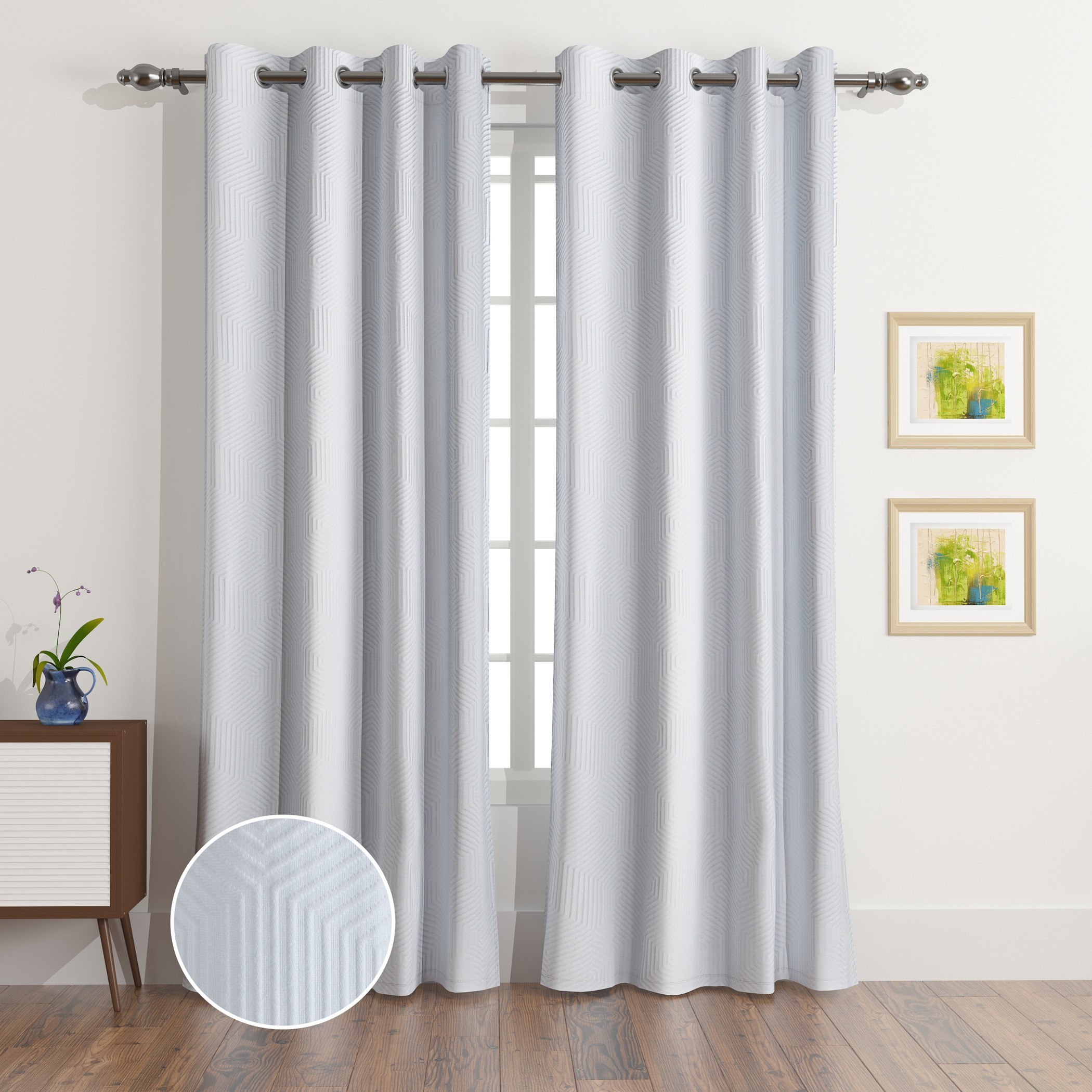 Snowy Cotton Curtain Pair - 140x240 cm-hbxhomeware-hbxlivingroom-image-1