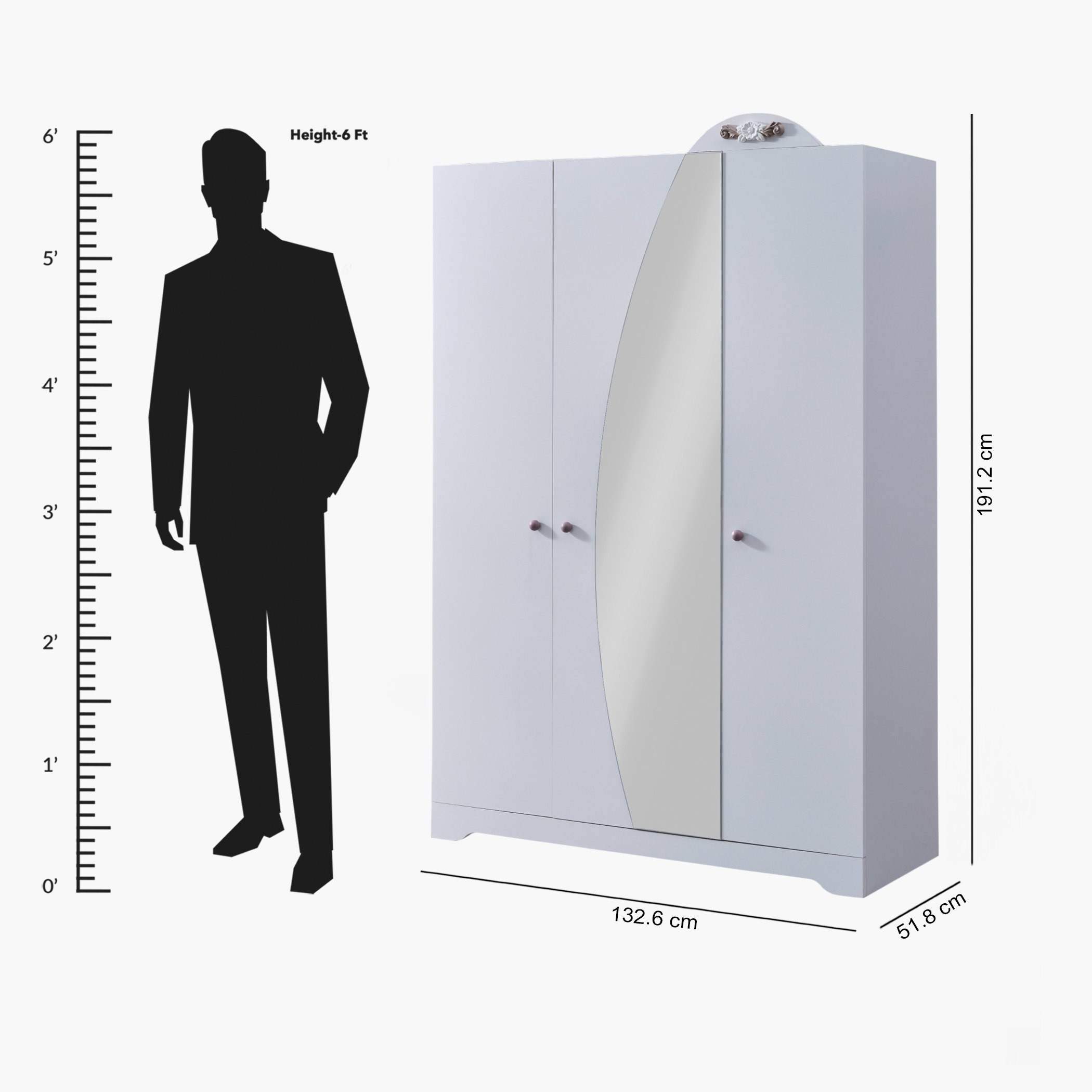 Bade 3-Door Wardrobe with Mirror-hbxfurniture-wardrobes-image-7