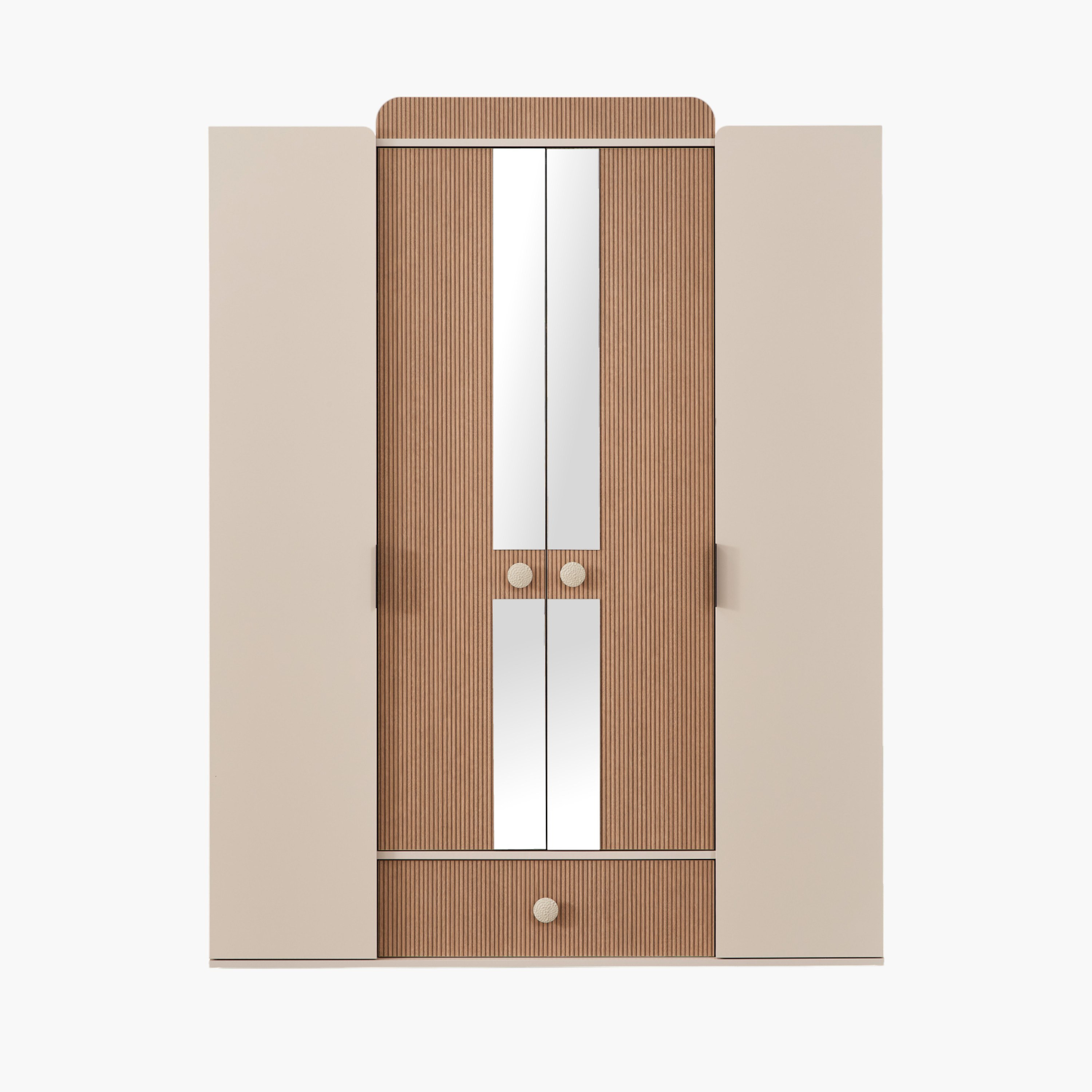 Kingslay 4-Door Wardrobe with 1 Drawer and 2 Mirrors-hbxfurniture-wardrobes-image-2