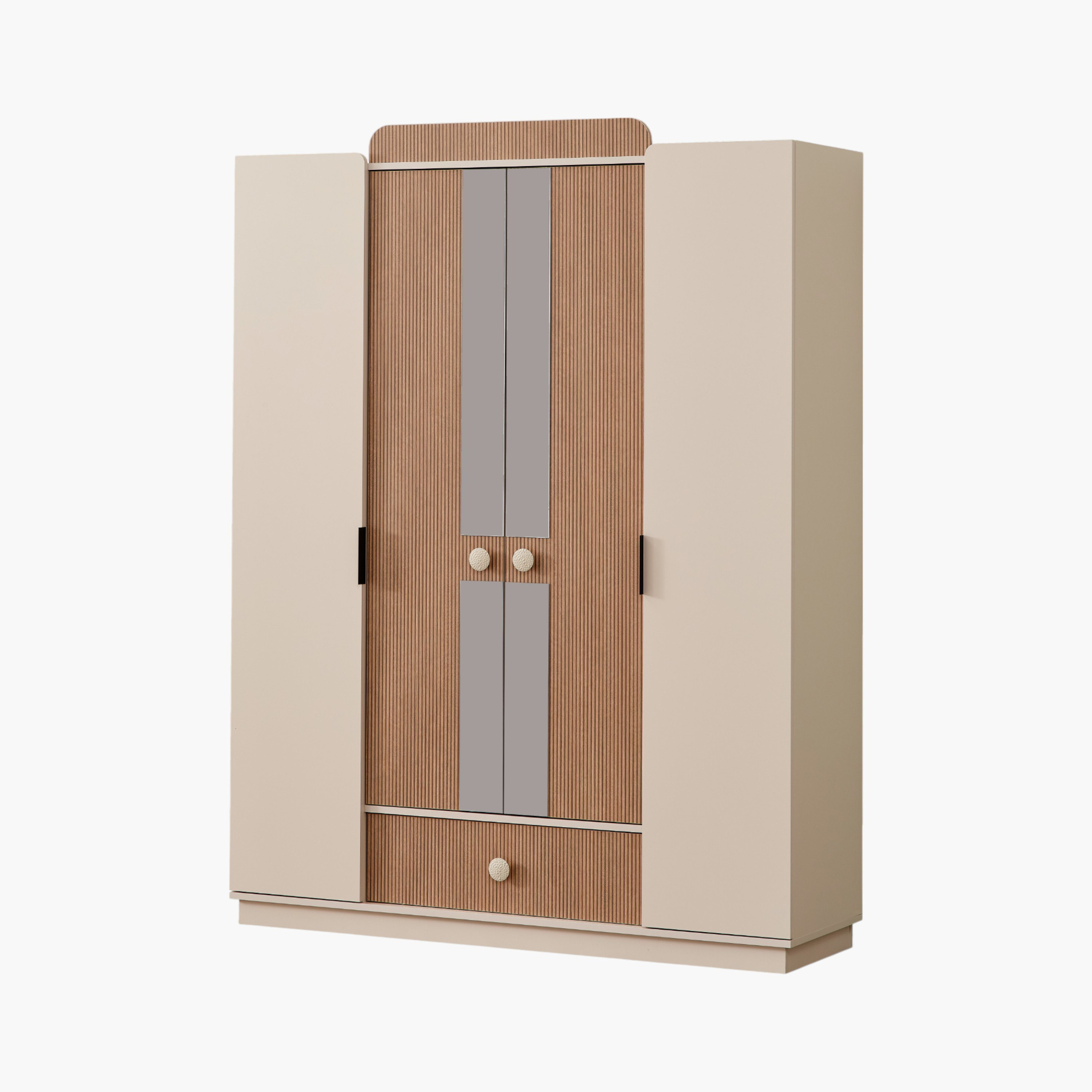 Kingslay 4-Door Wardrobe with 1 Drawer and 2 Mirrors-hbxfurniture-wardrobes-image-3
