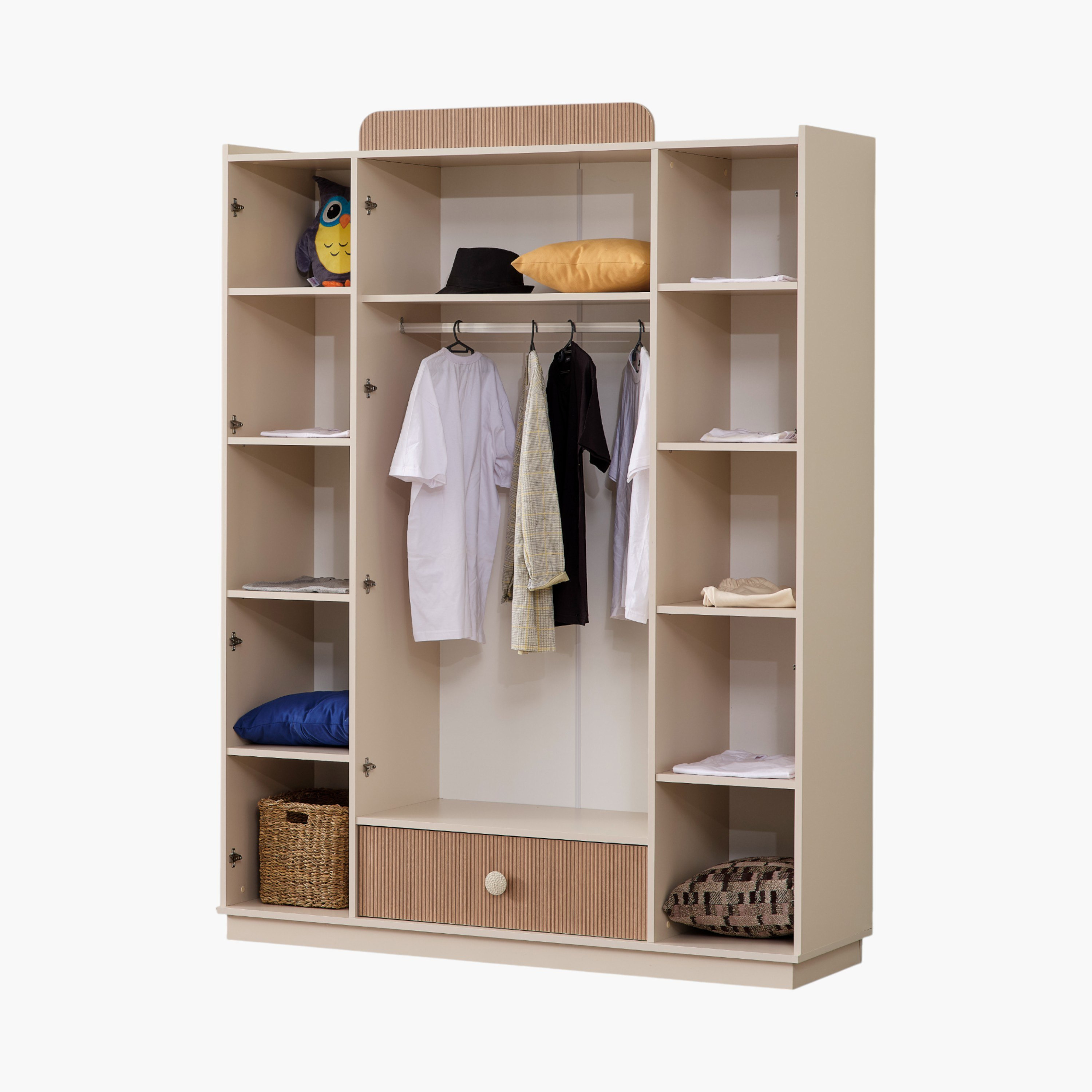 Kingslay 4-Door Wardrobe with 1 Drawer and 2 Mirrors-hbxfurniture-wardrobes-image-7
