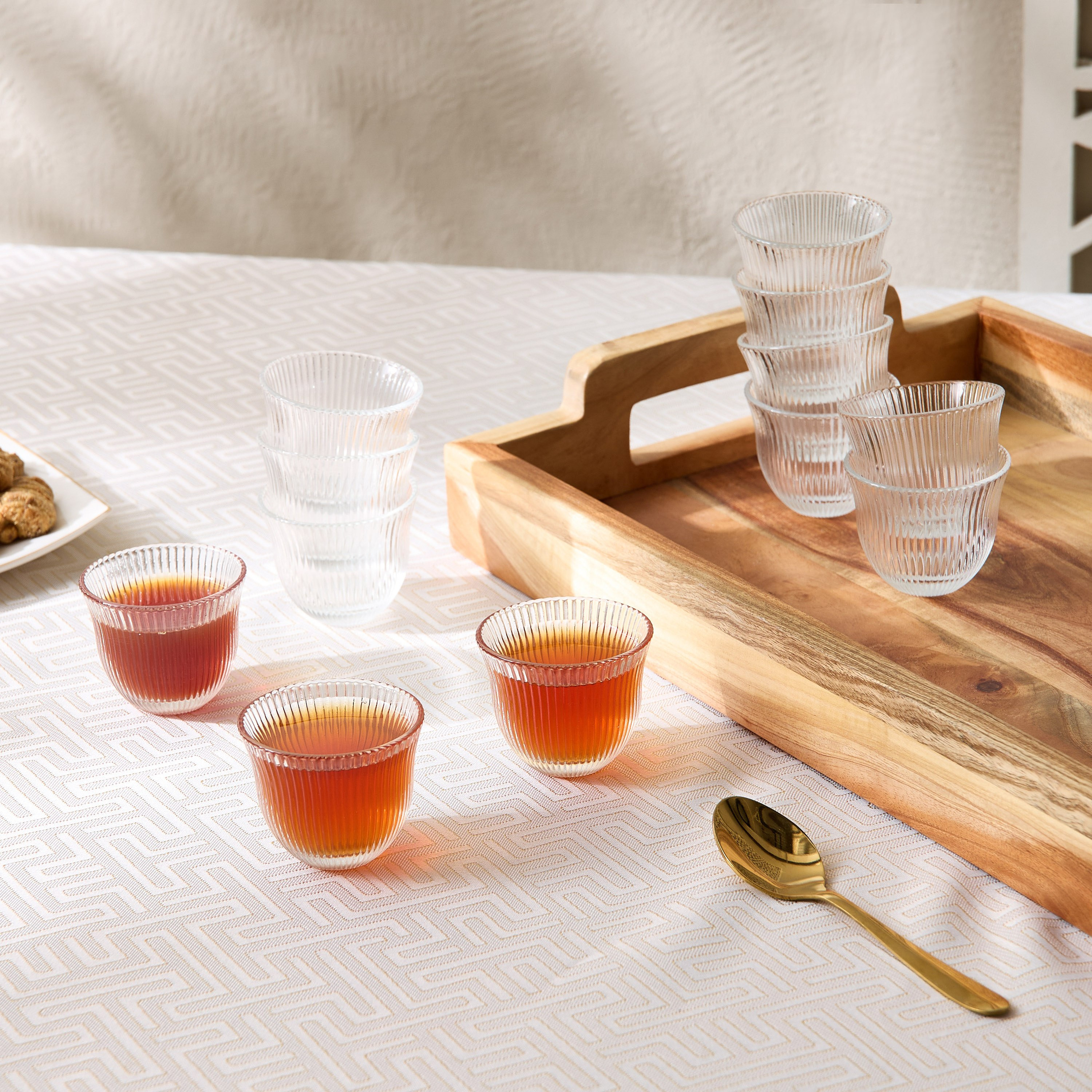 Ribbed Glass 12-Piece Cawa Cup Set - 60 ml-hbxhomeware-diningandtabletop-coffeeandteasets-image-1