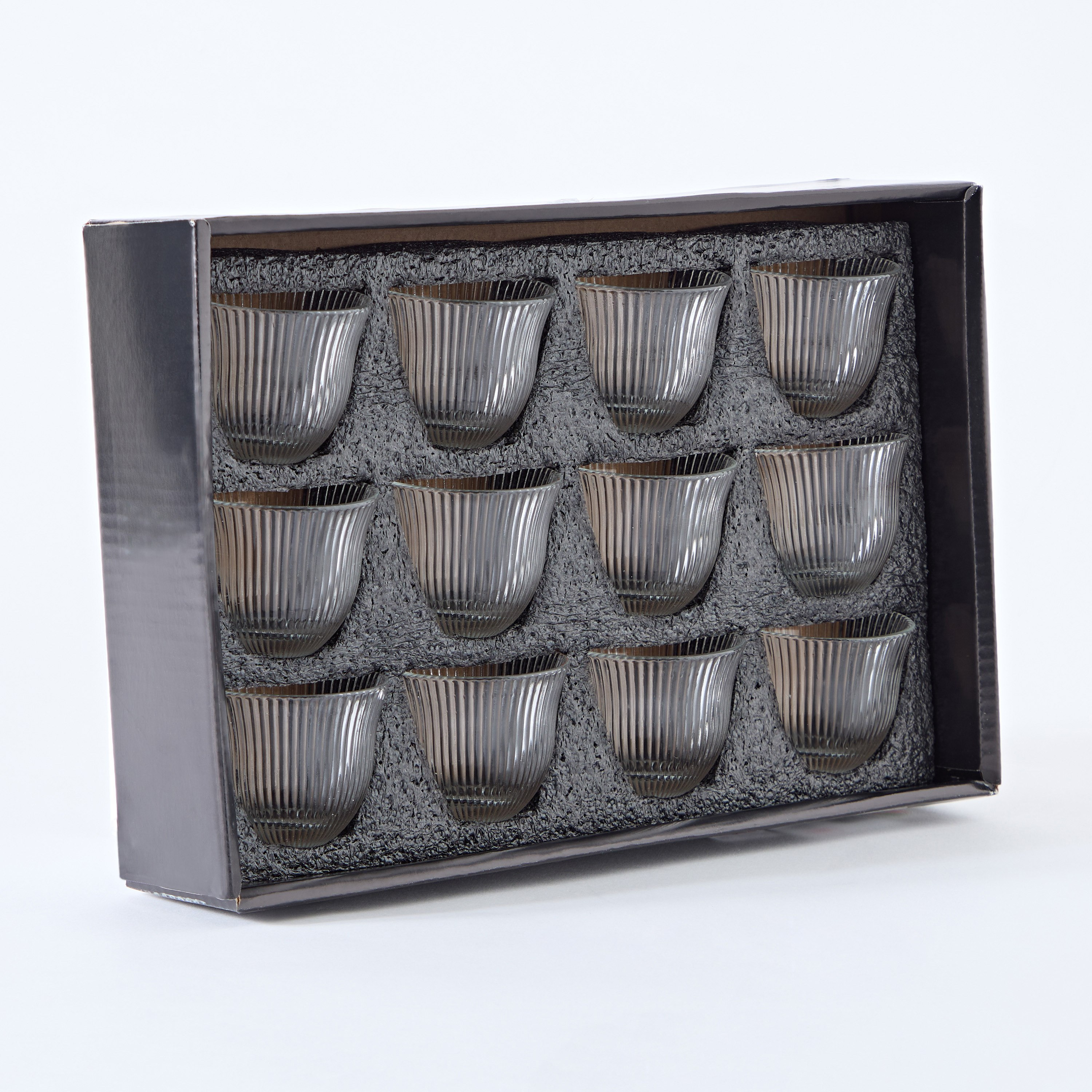 Ribbed Glass 12-Piece Cawa Cup Set - 60 ml-hbxhomeware-diningandtabletop-coffeeandteasets-image-5