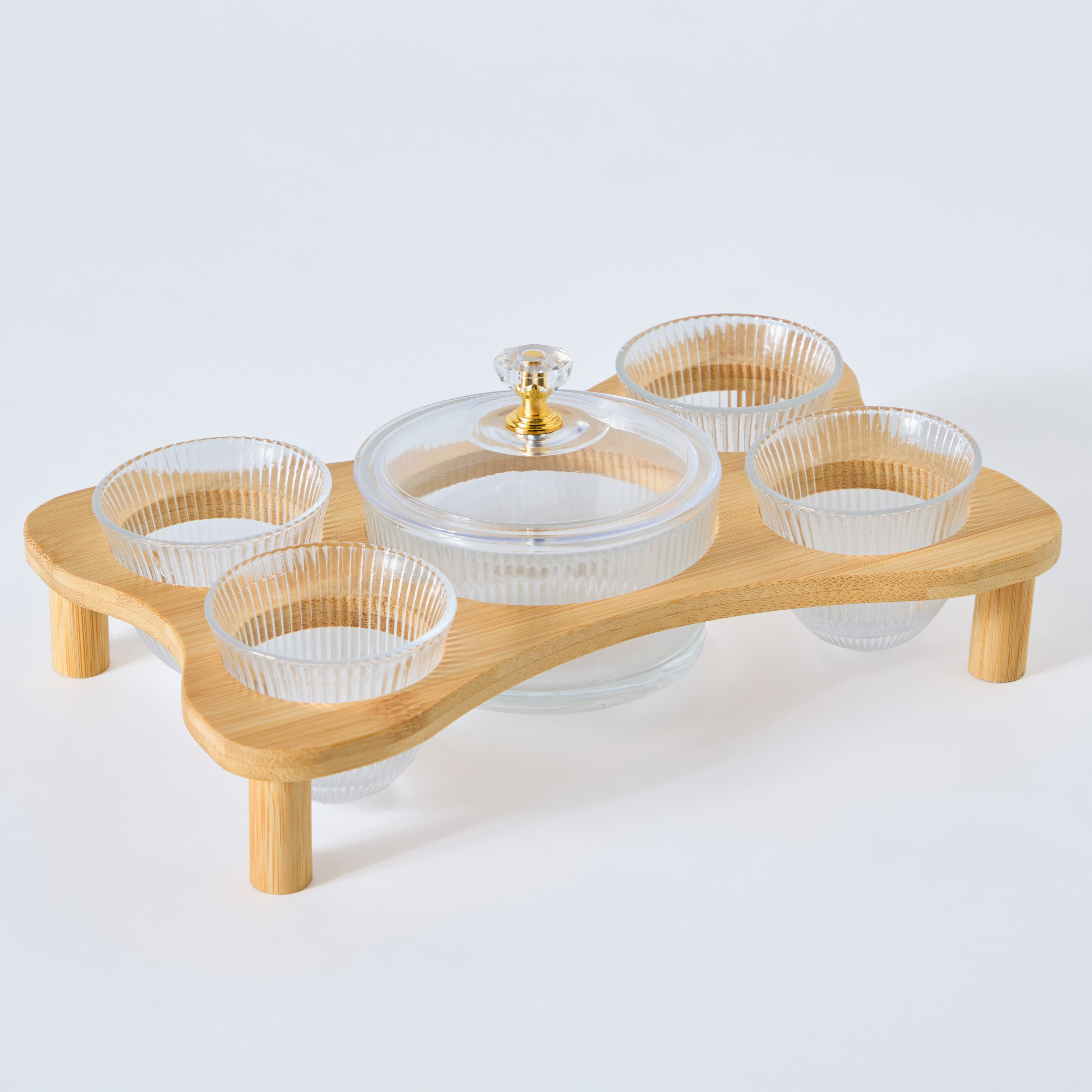 Ribbed Glass 5-Piece Cawa Set with Date Bowl - 60 ml-hbxhomeware-diningandtabletop-coffeeandteasets-image-6