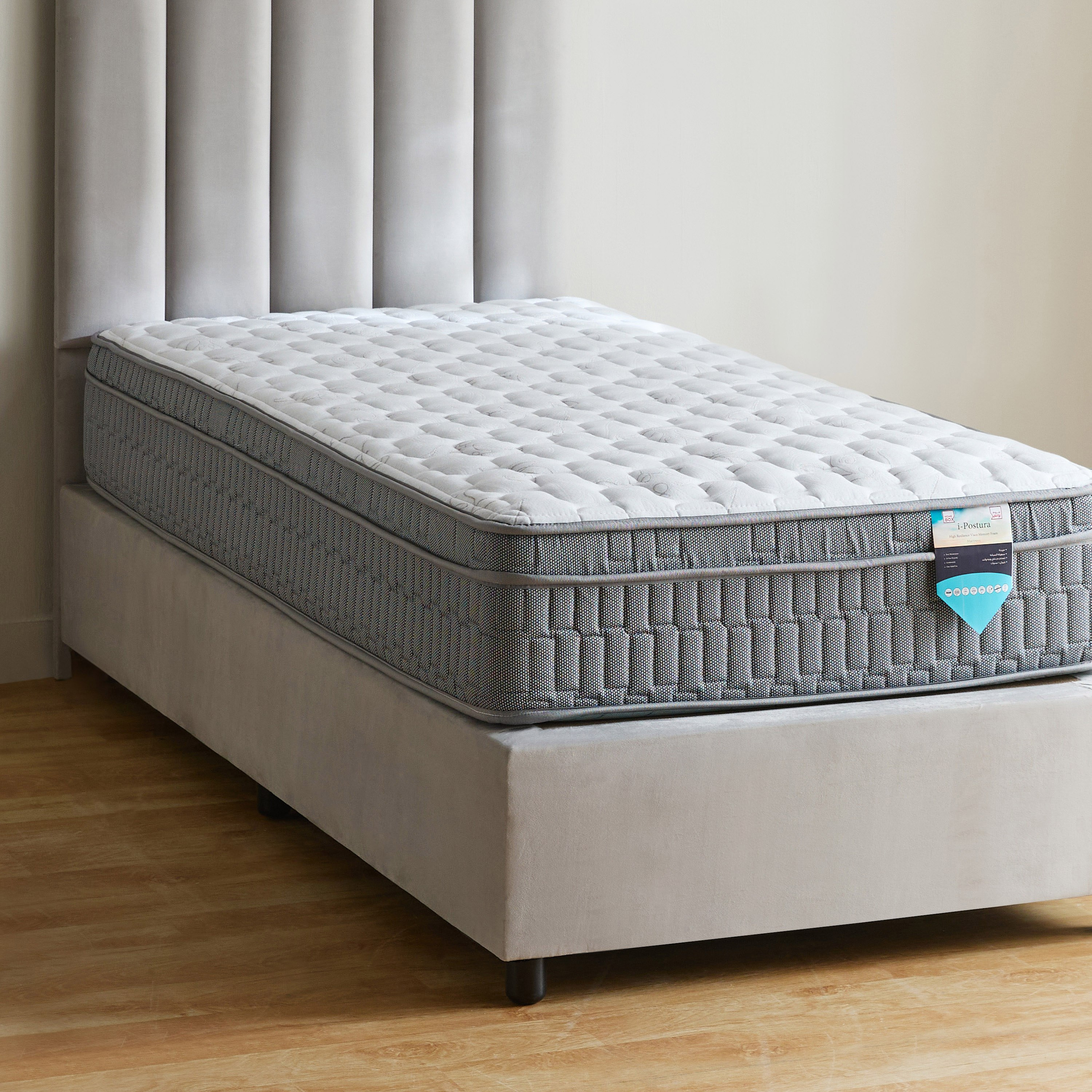 SleepLuxe iPostura High Resilience Visco Memory Foam Medium Firm Pocket Spring Mattress -90x190x26cm-hbxfurniture-bedroom-mattresses-single-image-2