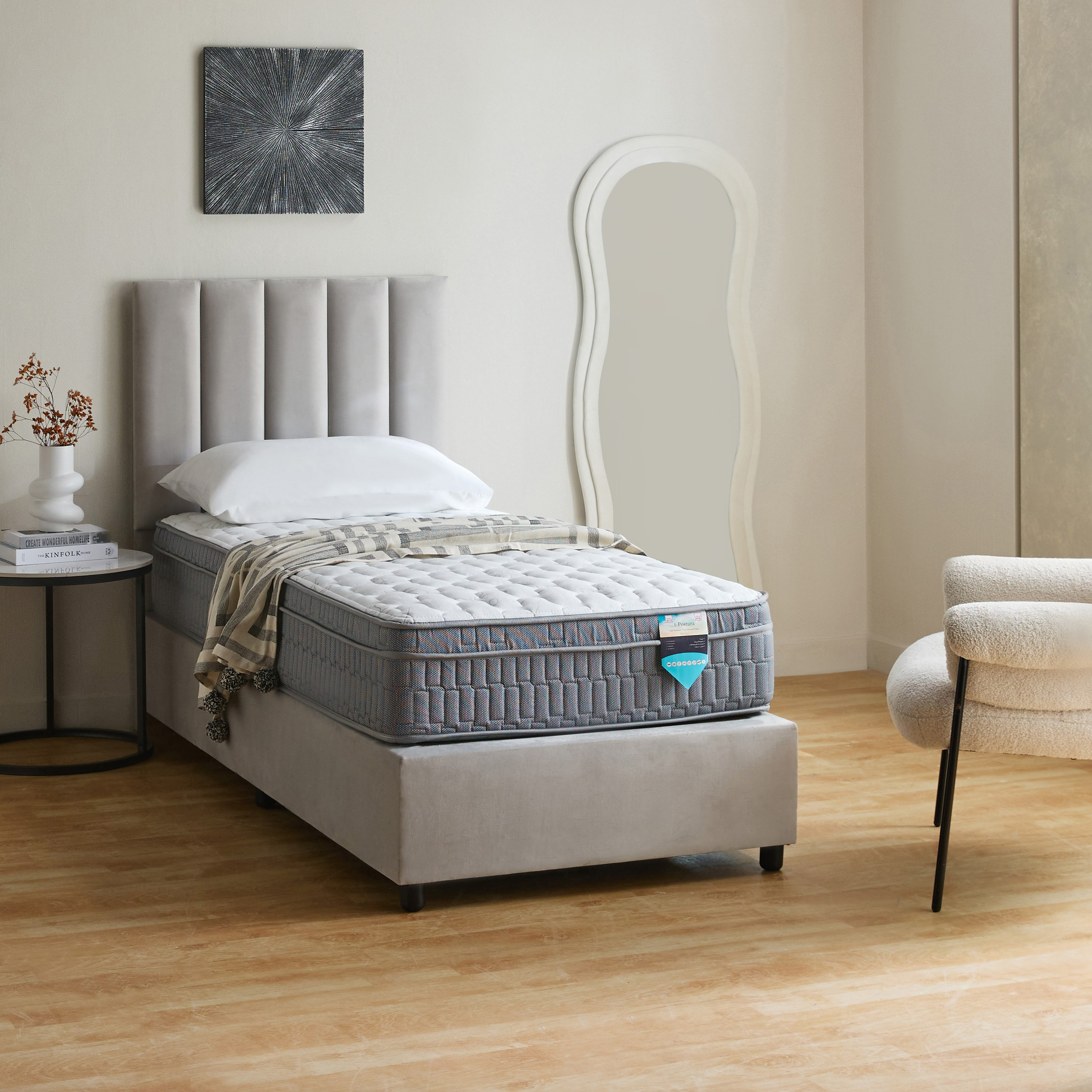 SleepLuxe iPostura High Resilience Visco Memory Foam Medium Firm Pocket Spring Mattress -90x190x26cm-hbxfurniture-bedroom-mattresses-single-image-8
