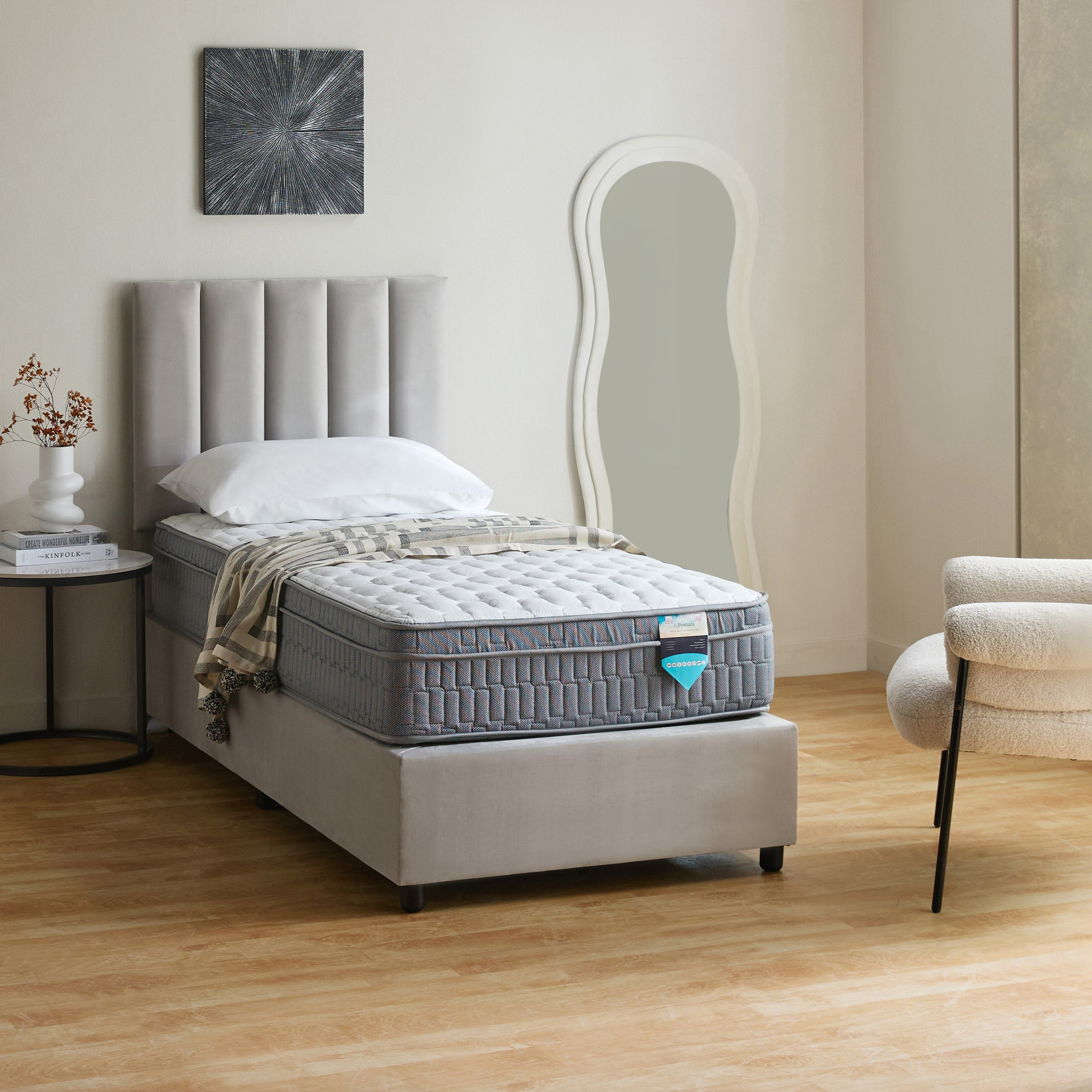 SleepLuxe iPostura High Resilience Visco Memory Foam Medium Firm Pocket Spring Mattress - 90x200x26 cm-hbxfurniture-bedroom-mattresses-single-image-8